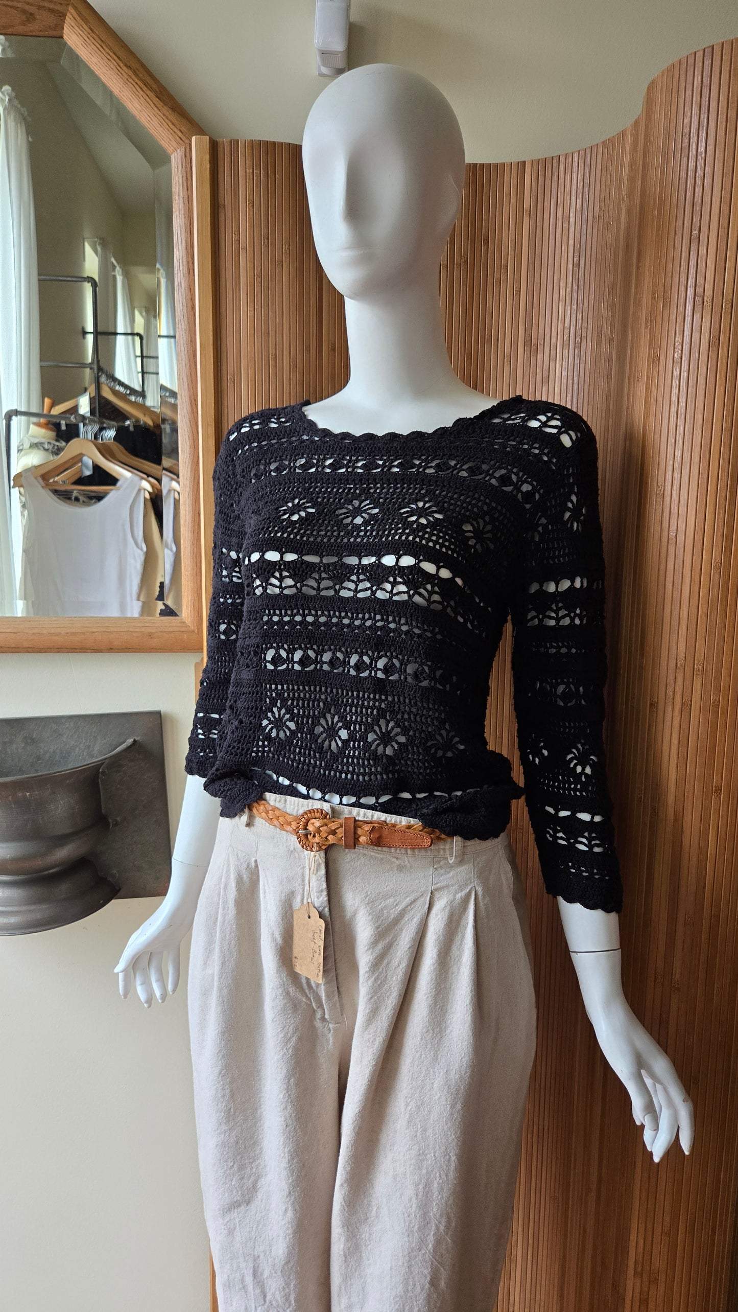 Valerie black crochet top