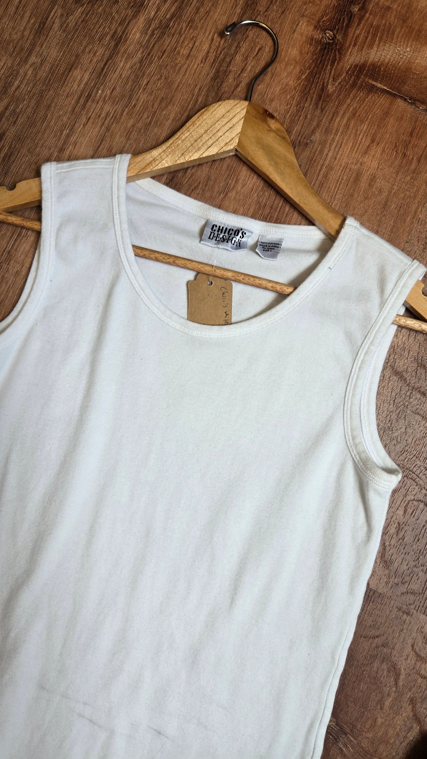 Chico's white tank