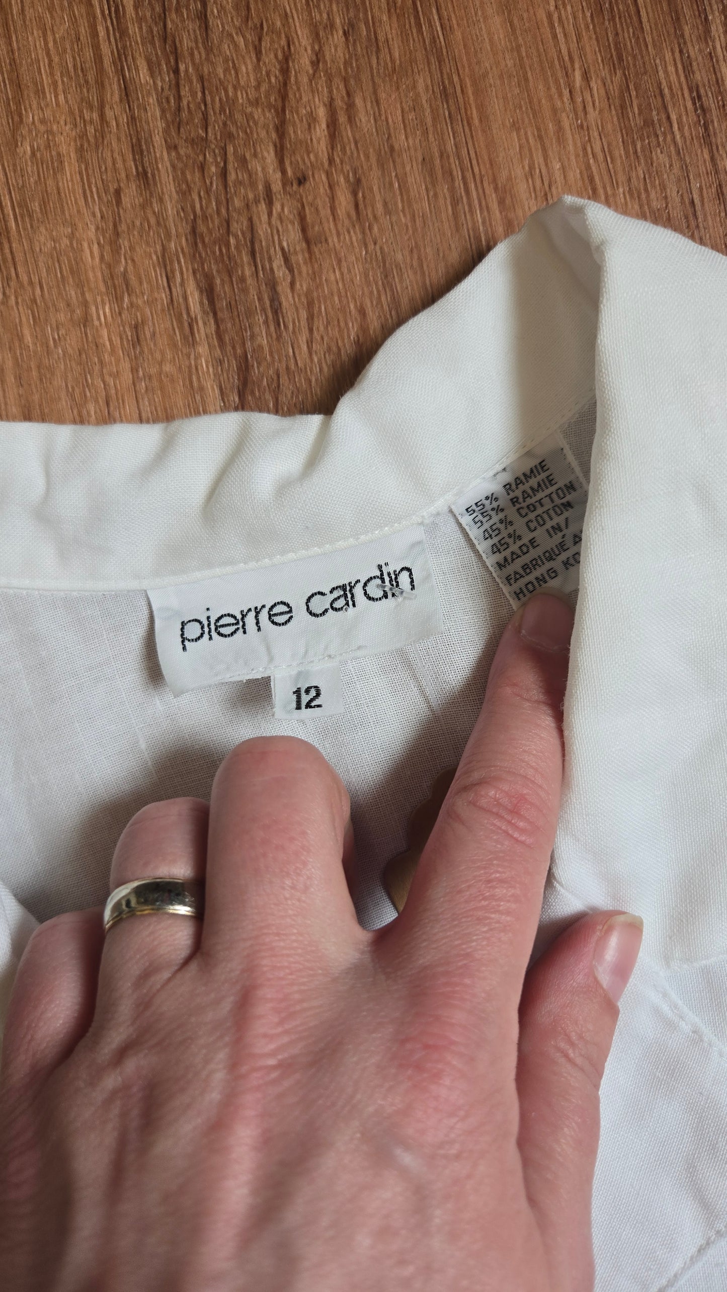 Pierre Cardin white cropped poplin