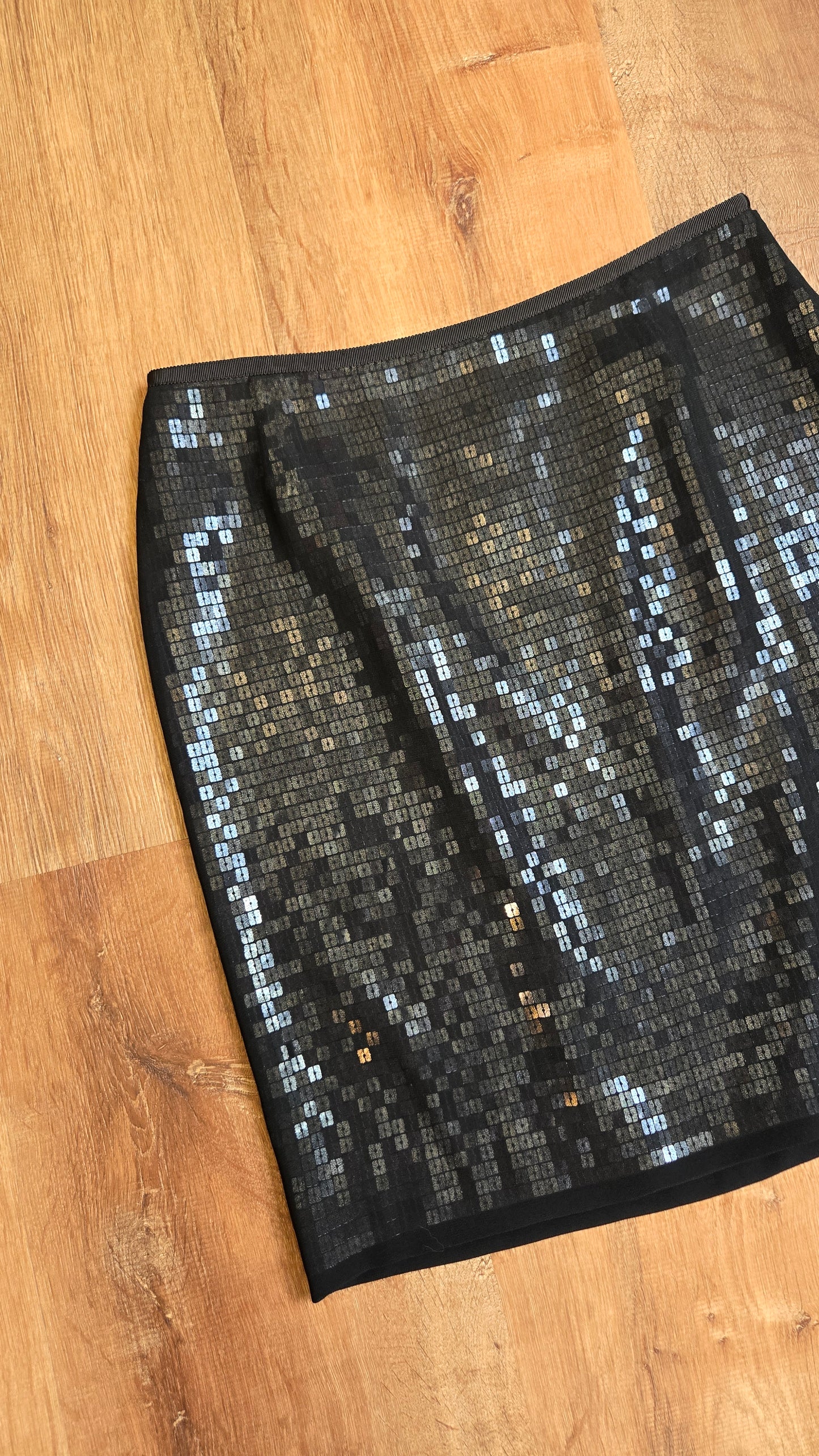 Ann Taylor black chiffon sequin miniskirt