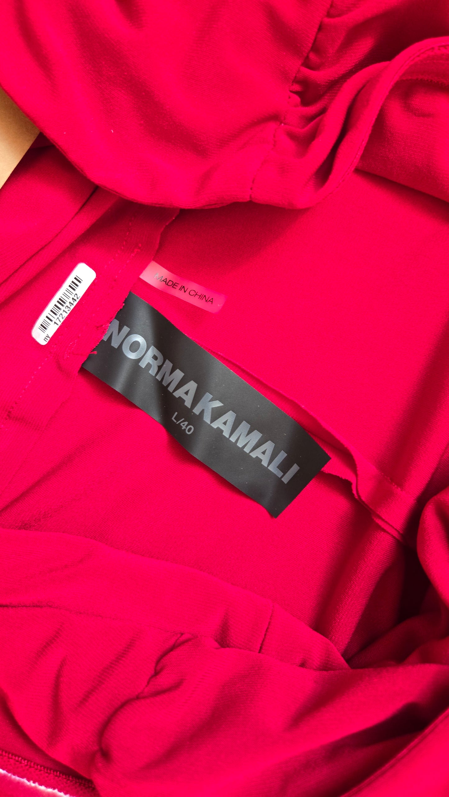 Norma Kamali red strapless tube dress
