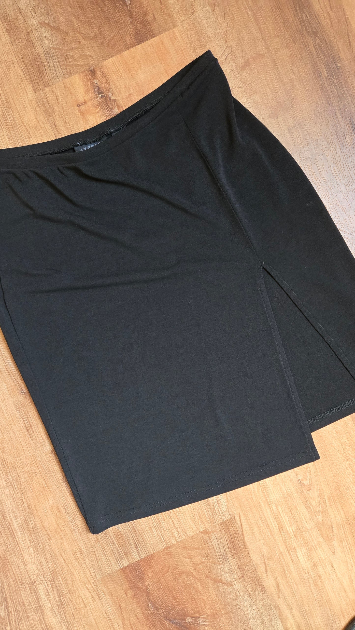 Express black thigh slit pencil skirt