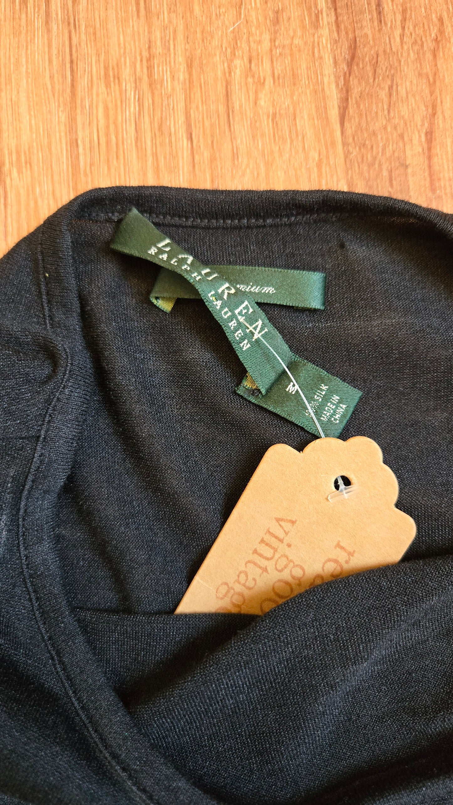 Ralph lauren black silk tee
