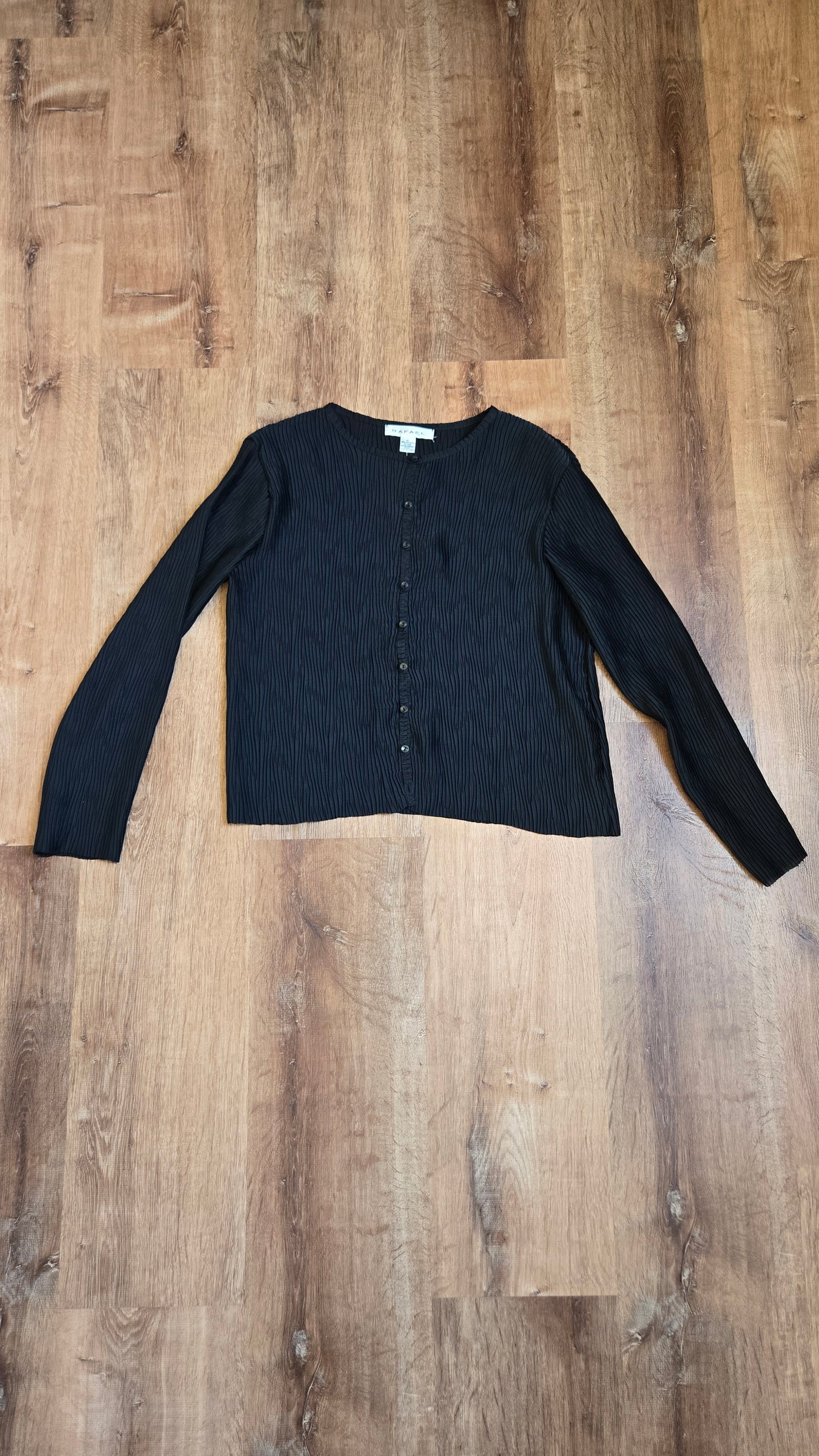 Rafael black sheer crinkle top