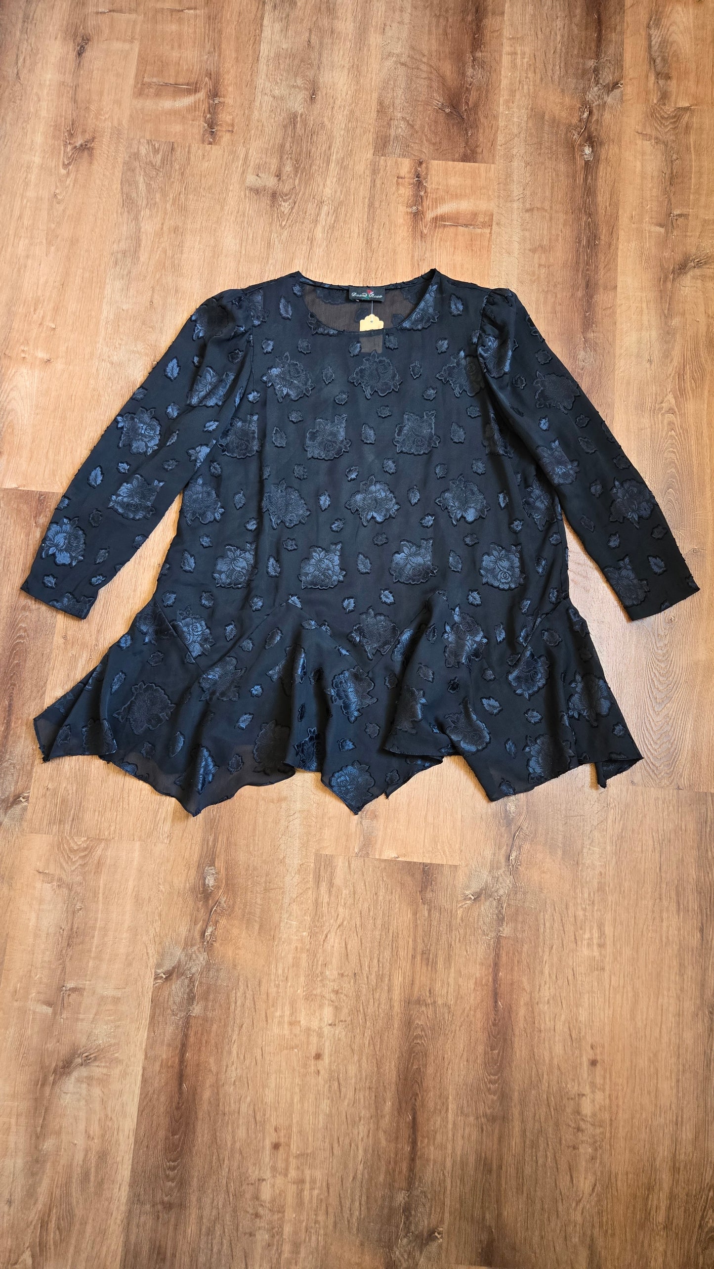 David Rose sheer floral minidress/tunic