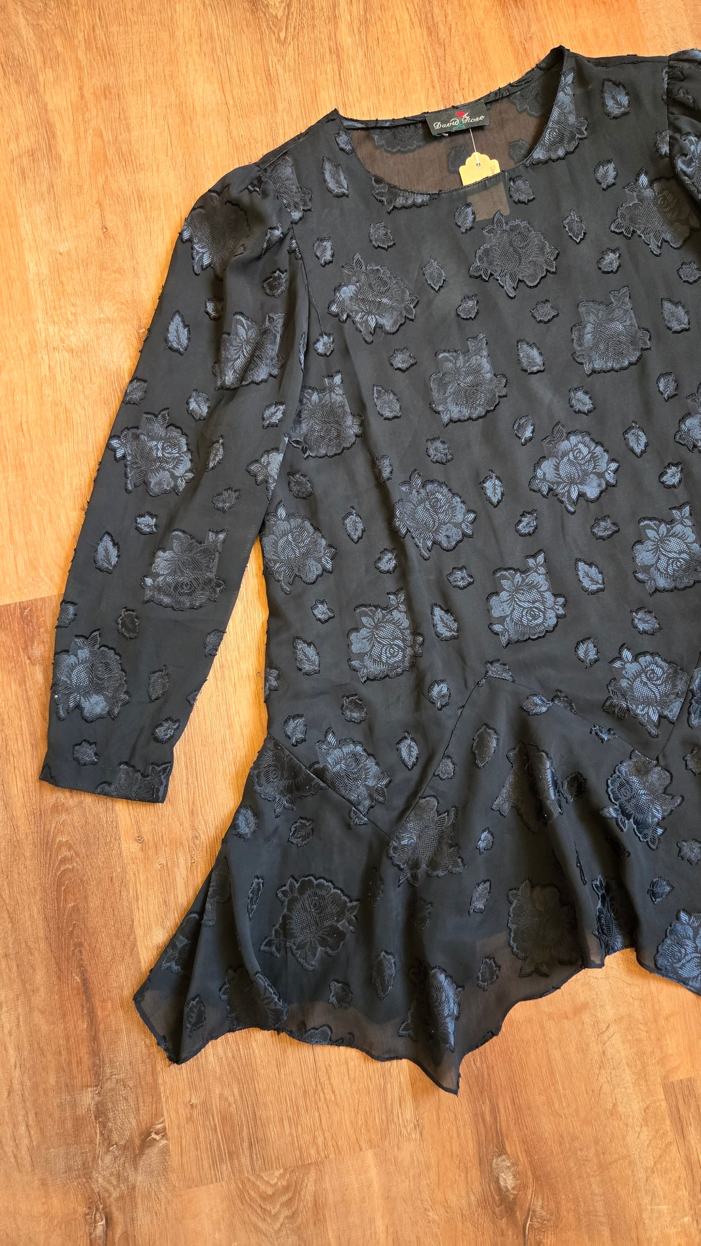David Rose sheer floral minidress/tunic