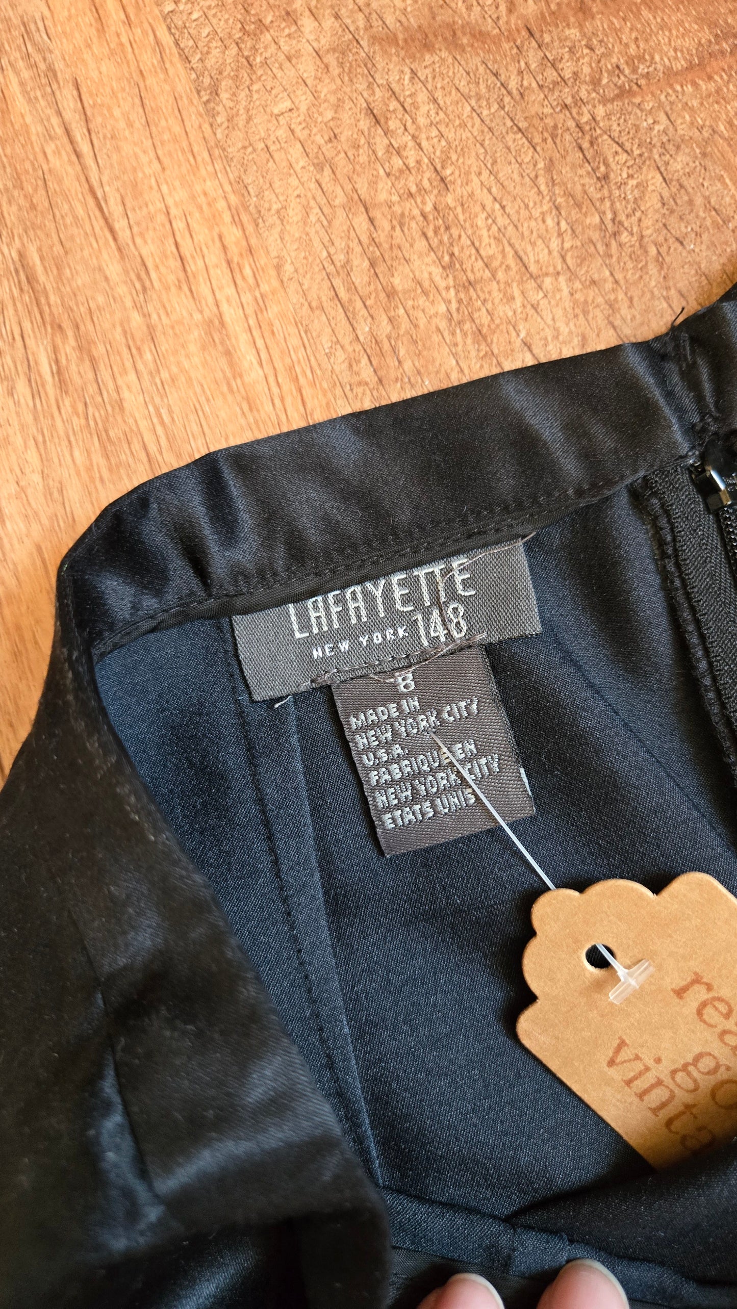 Lafayette 148 black silk satin pants