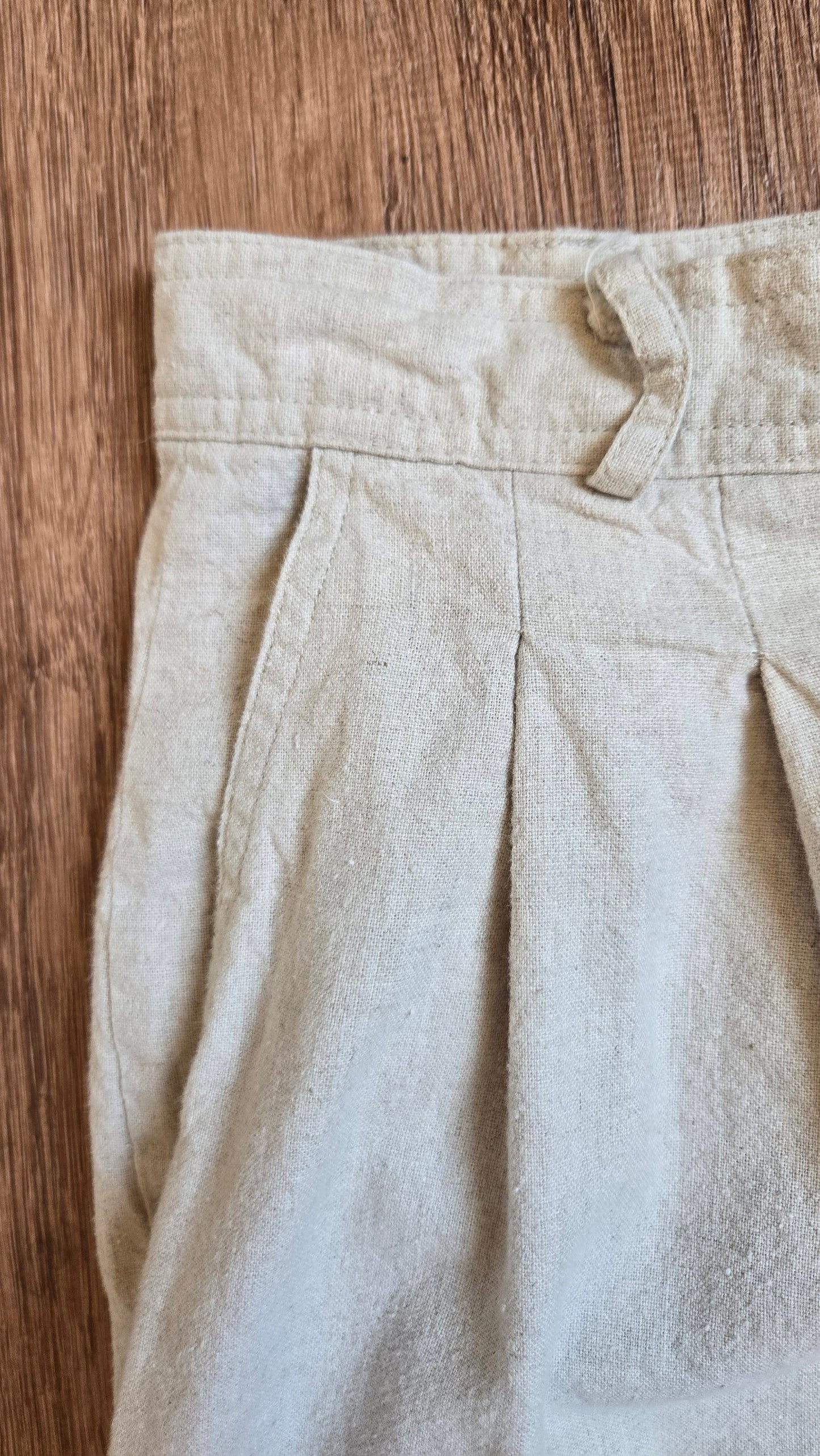 Chaus oatmeal linen trousers