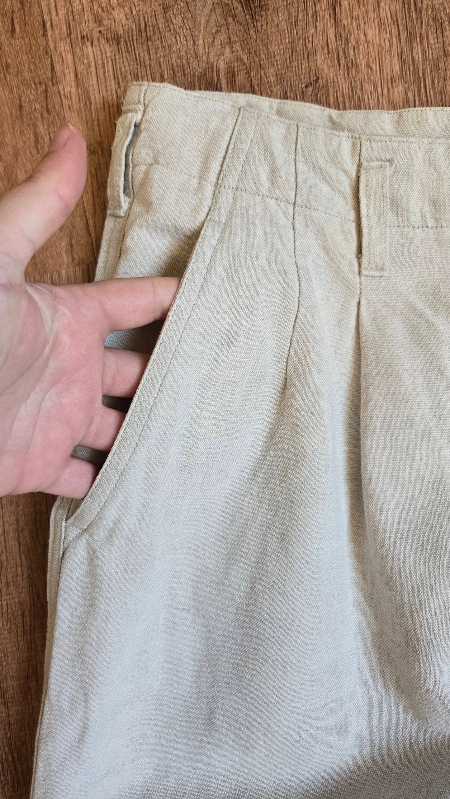 The Limited oatmeal linen trousers