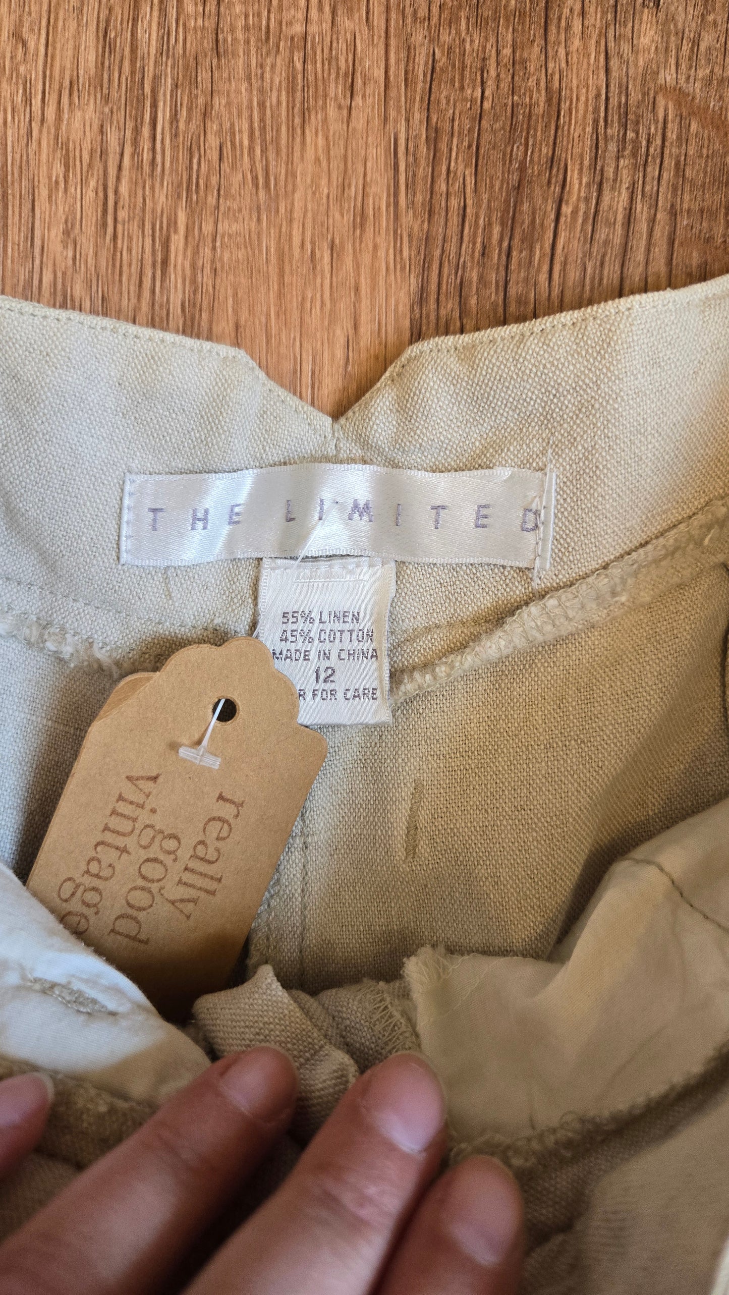 The Limited oatmeal linen trousers