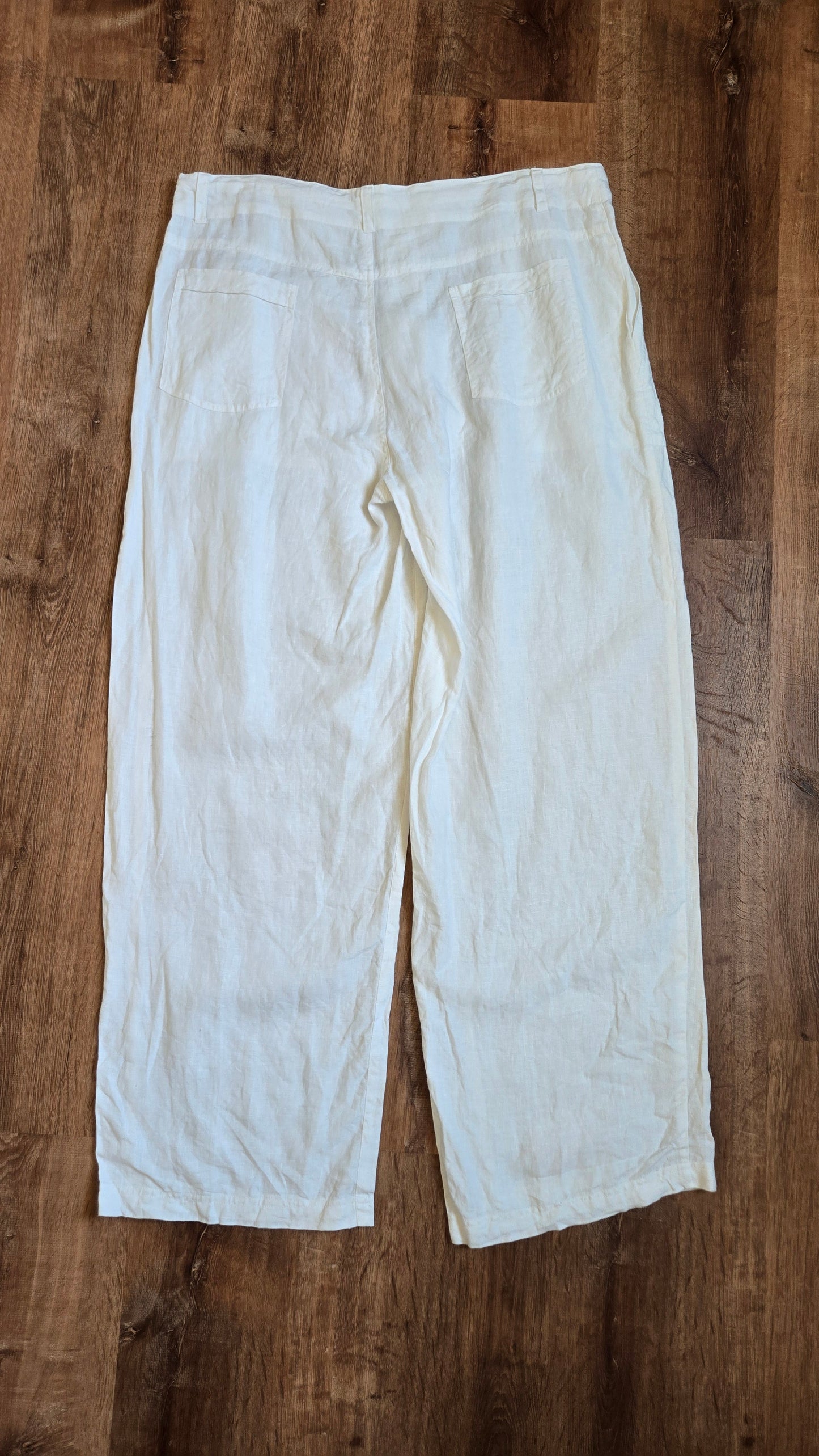 Prestige wide leg white linen pants