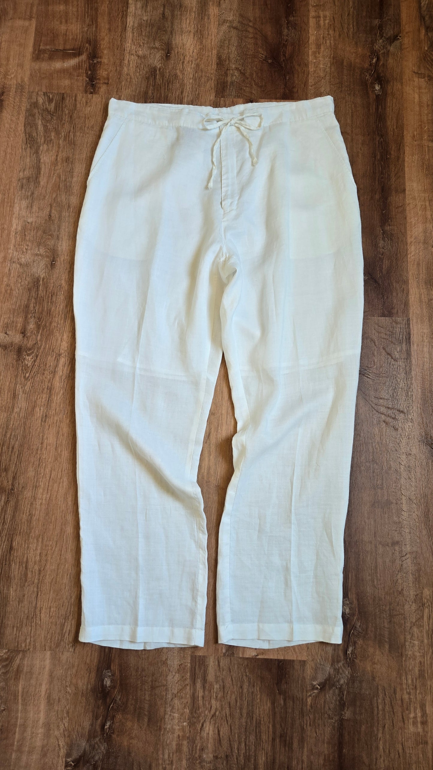 Syllables white linen pants