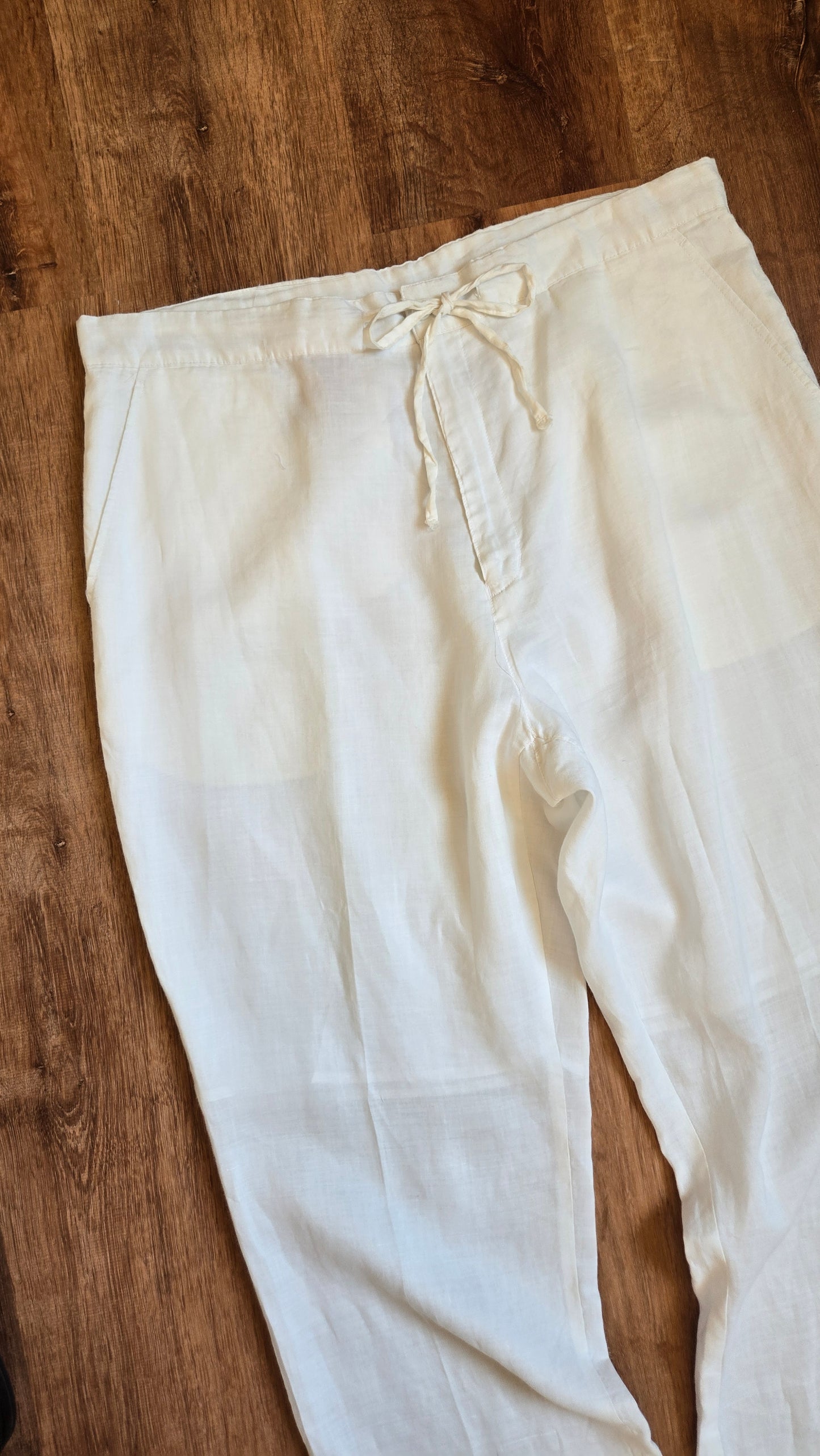 Syllables white linen pants
