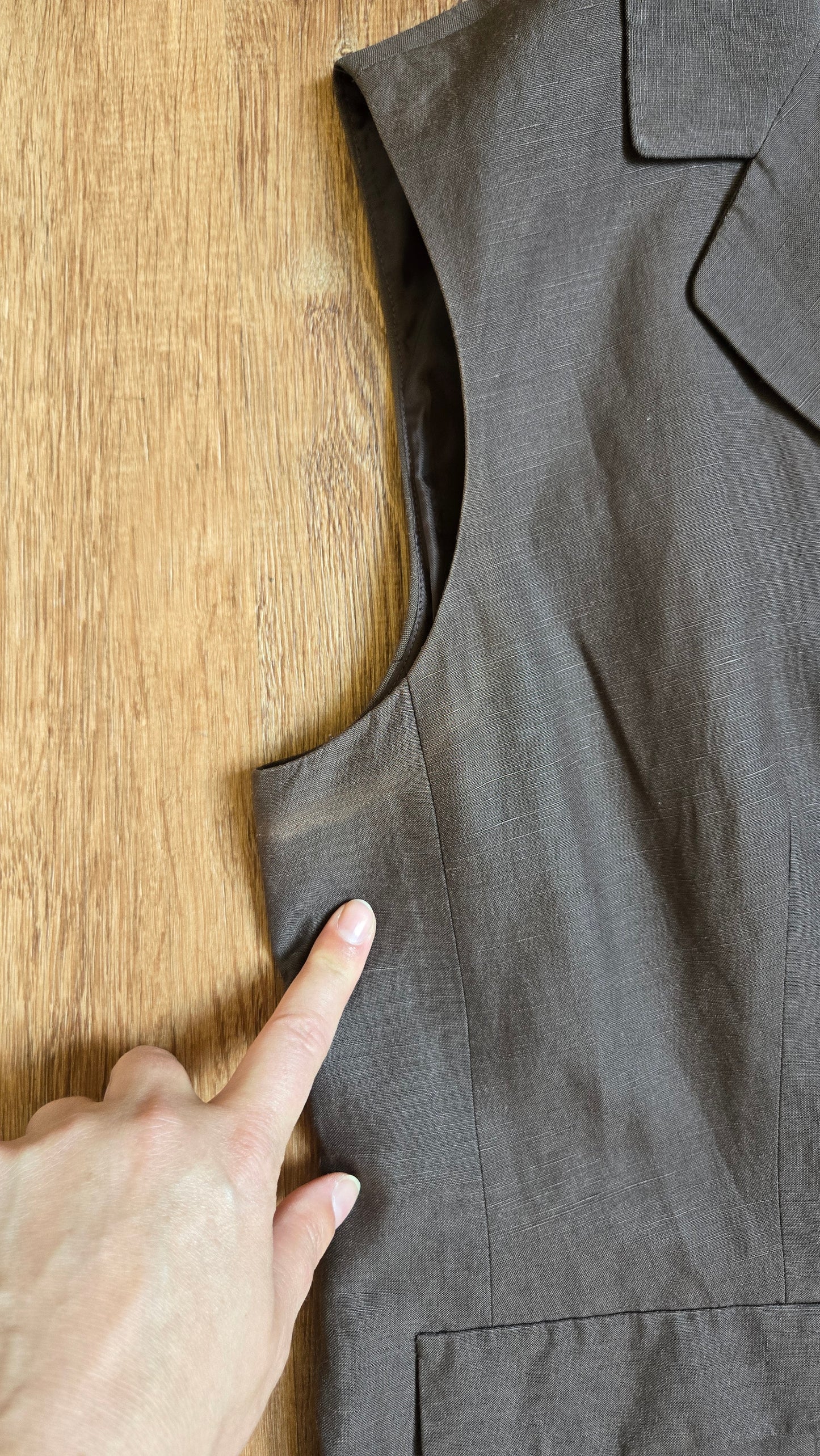 Talbots brown silk/linen vest