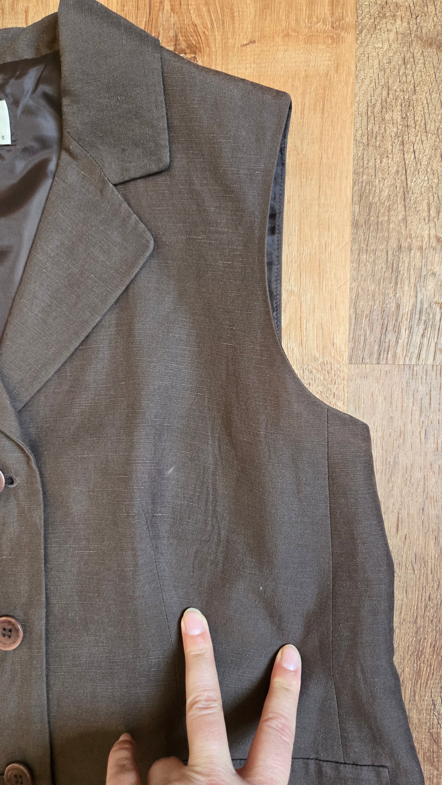 Talbots brown silk/linen vest