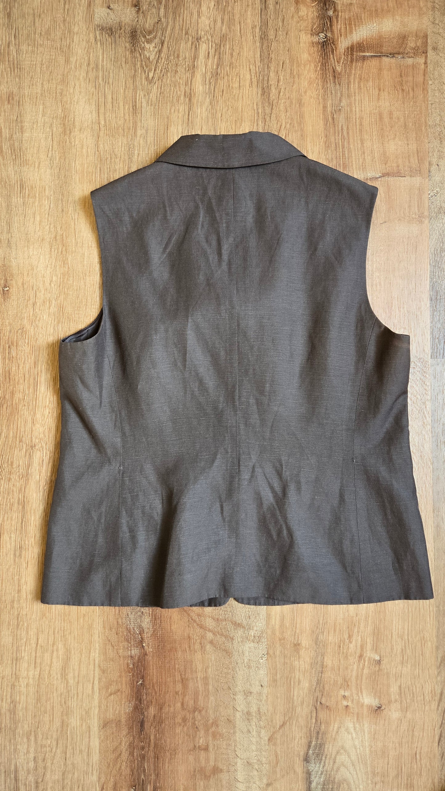 Talbots brown silk/linen vest