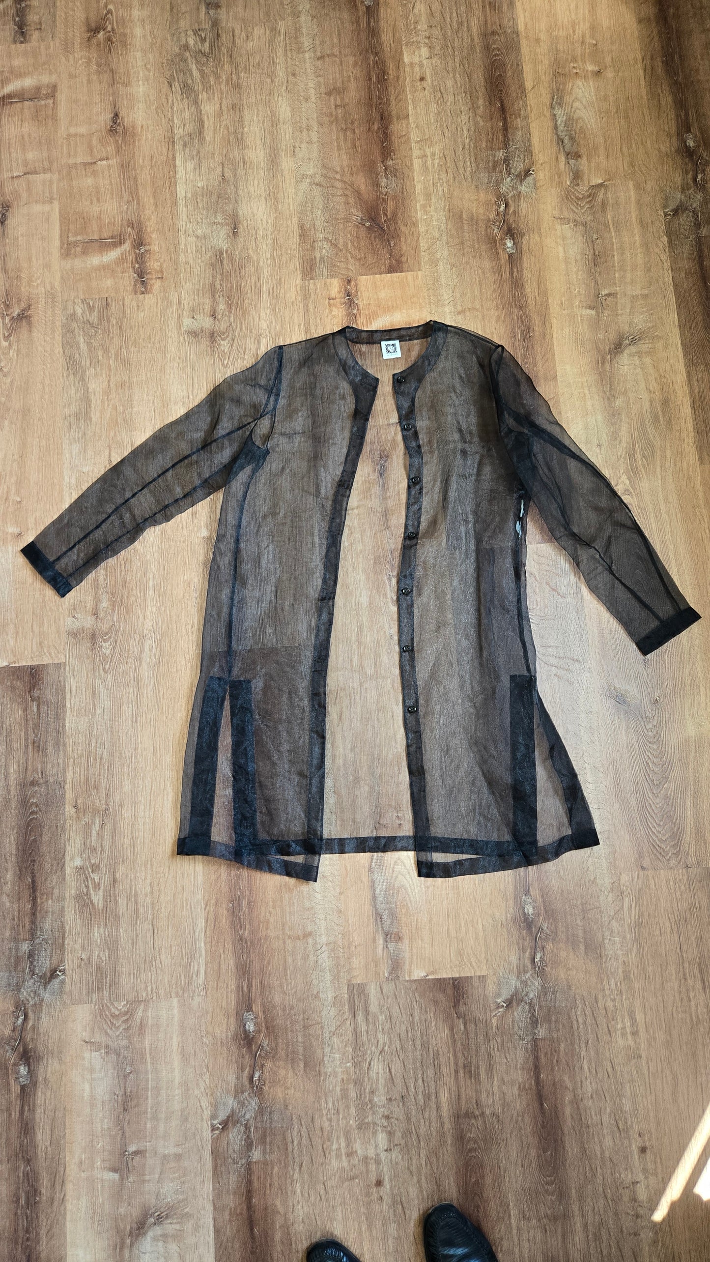 Anne Klein sheer black shacket