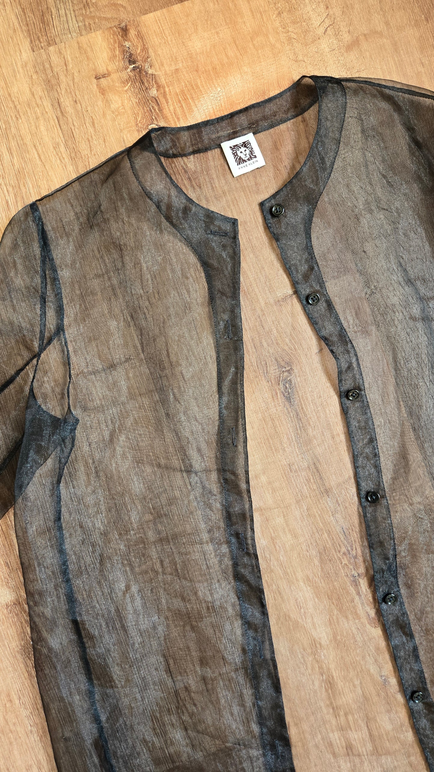 Anne Klein sheer black shacket