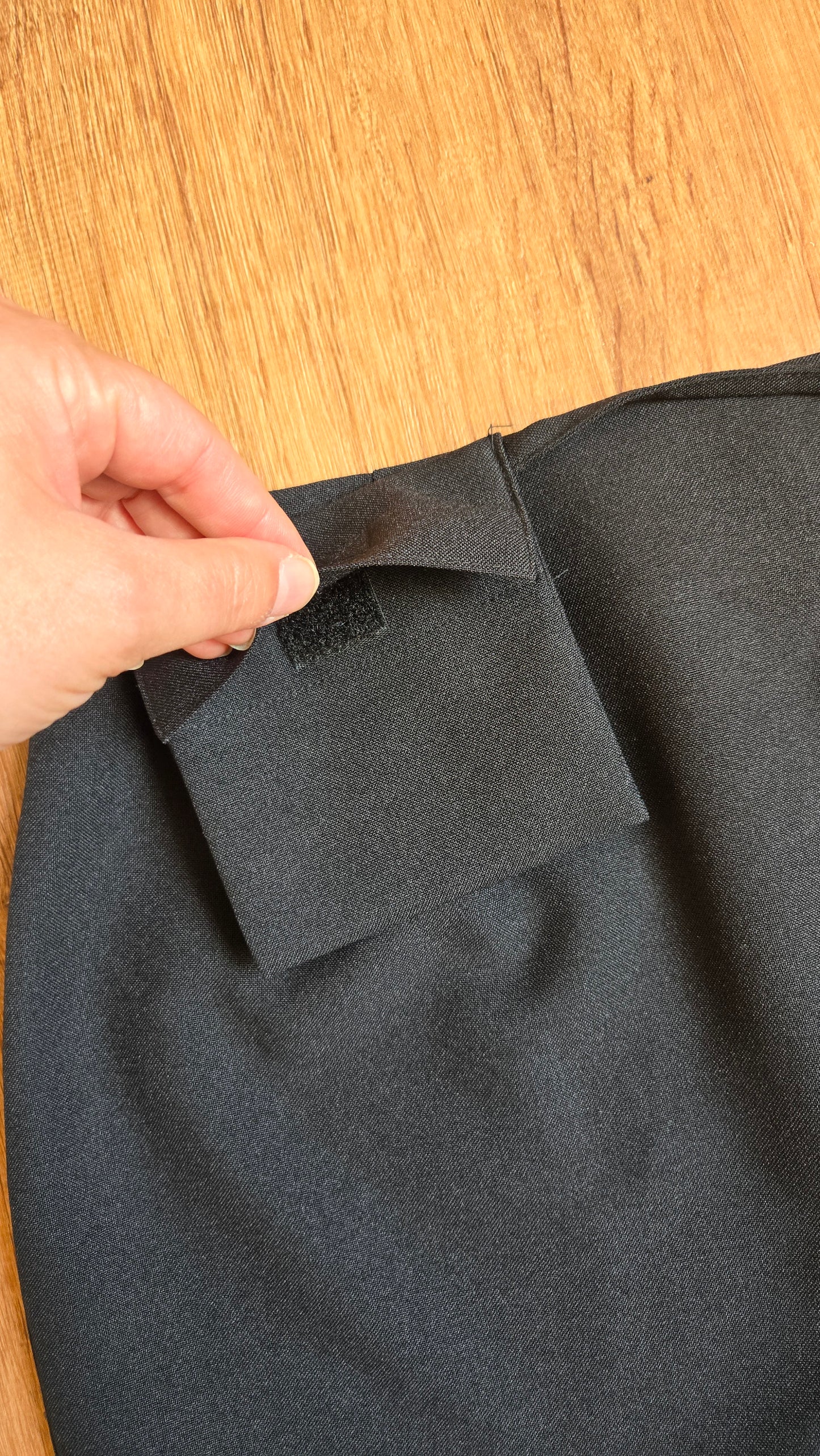 Black miniskirt with attached pouch
