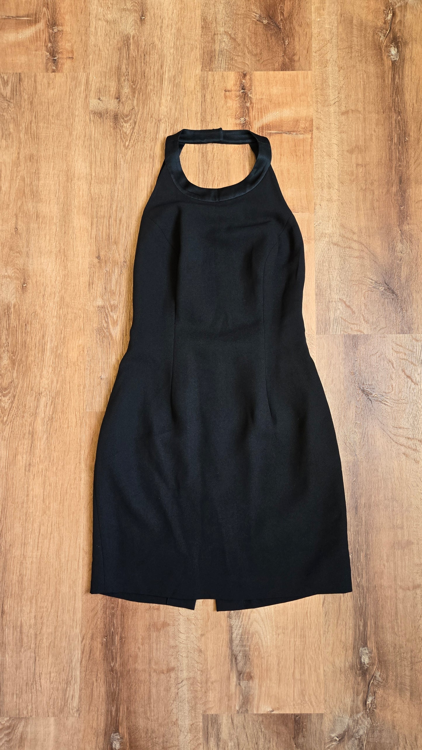 Cache backless black cocktail dress