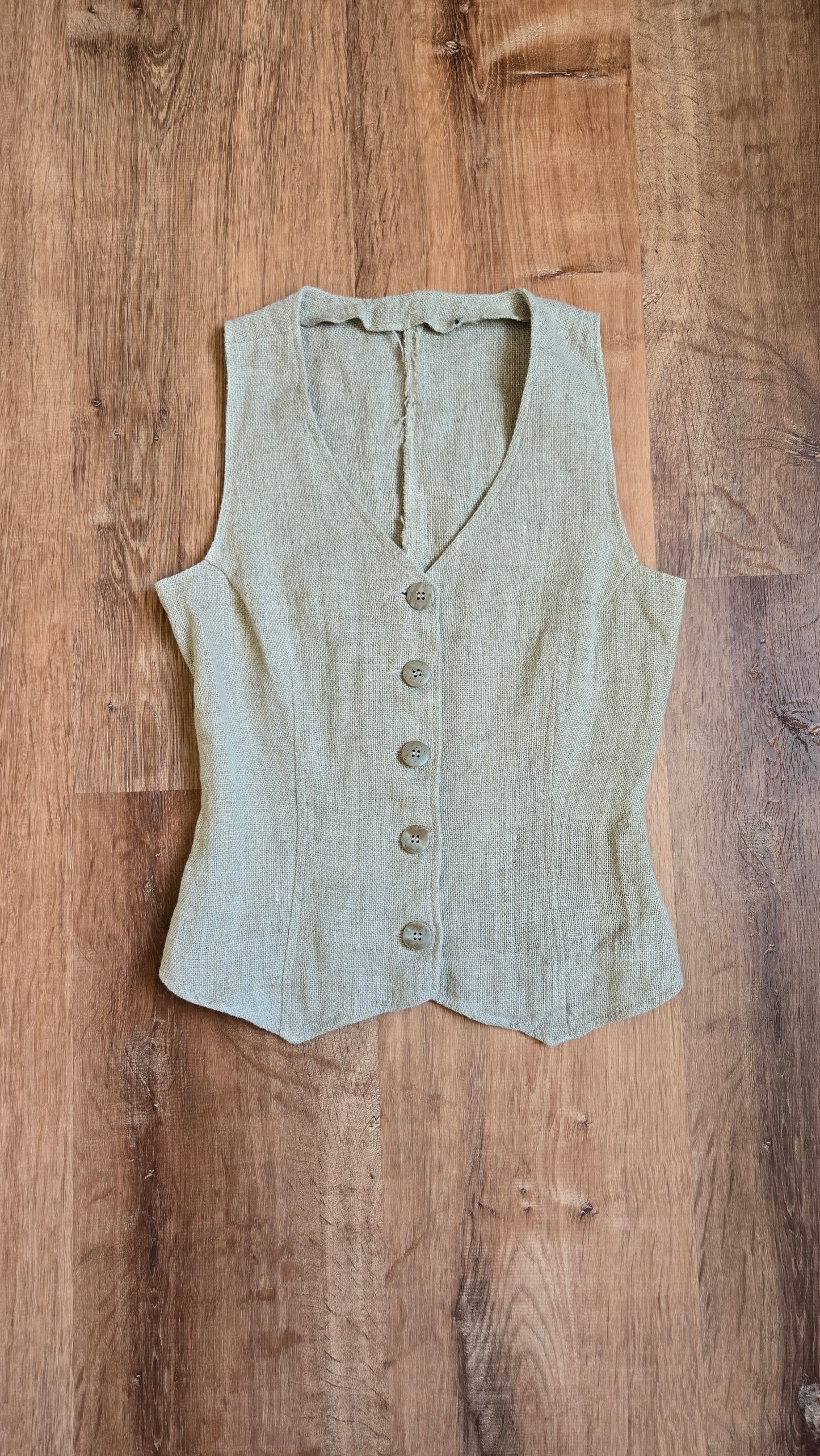 Oatmeal woven cropped vest