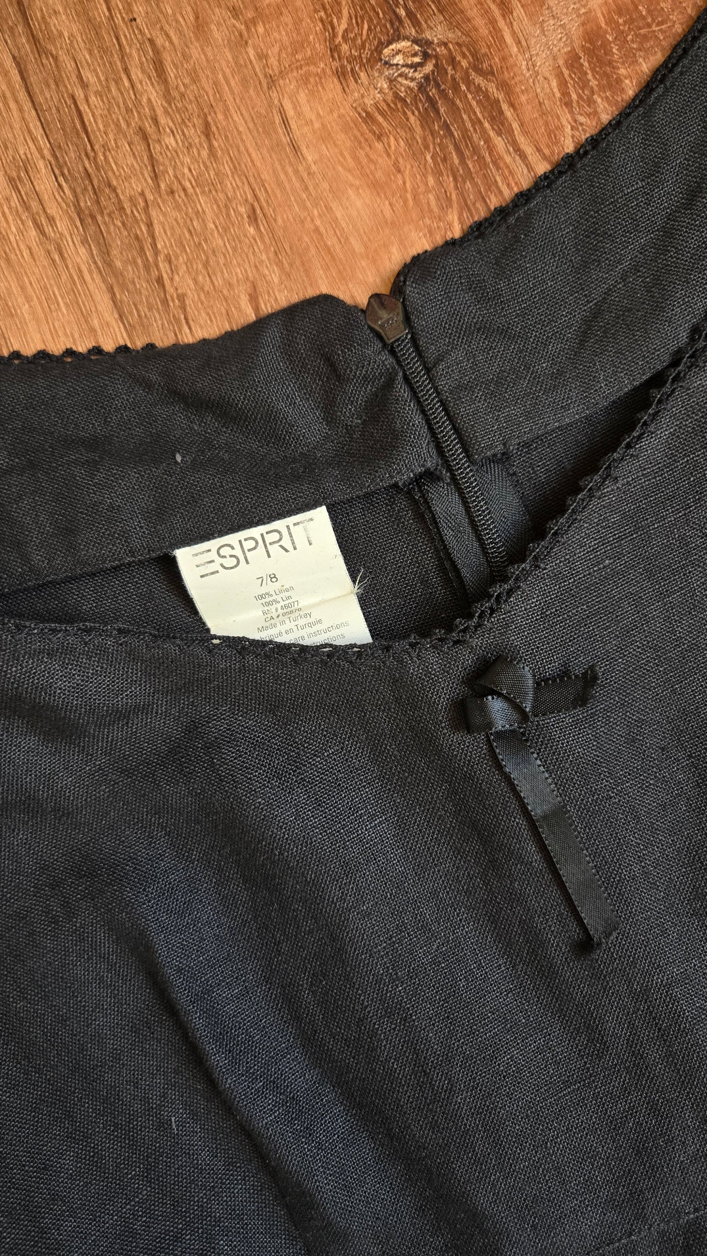 Esprit black linen mini dress
