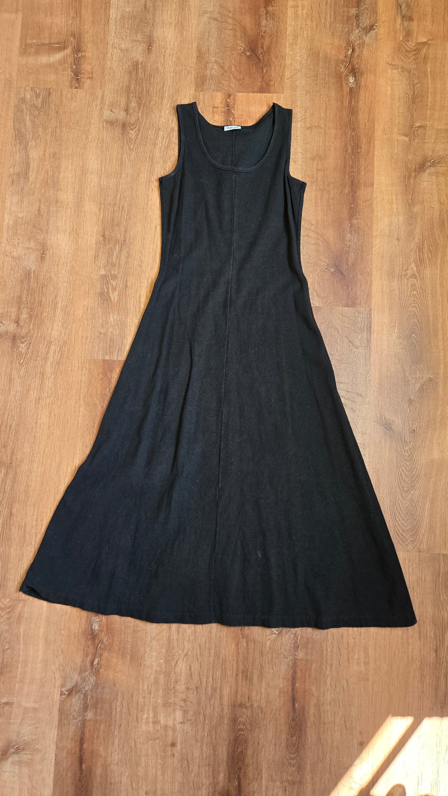 Styleworks black ribbed tank dress