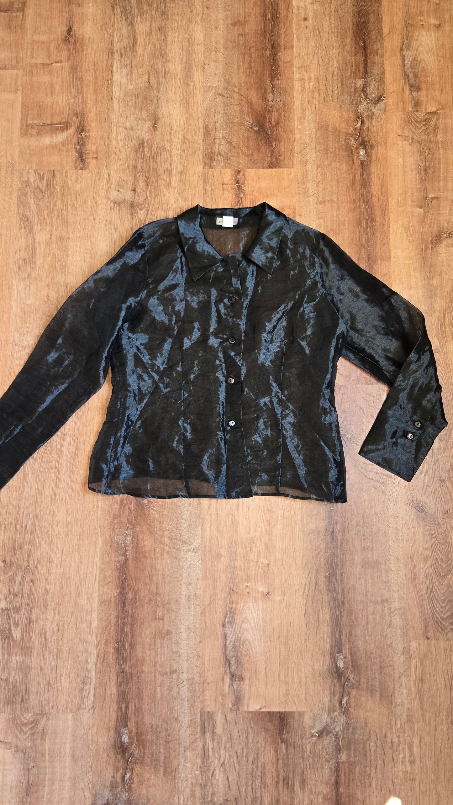 Black sheer sheen blouse
