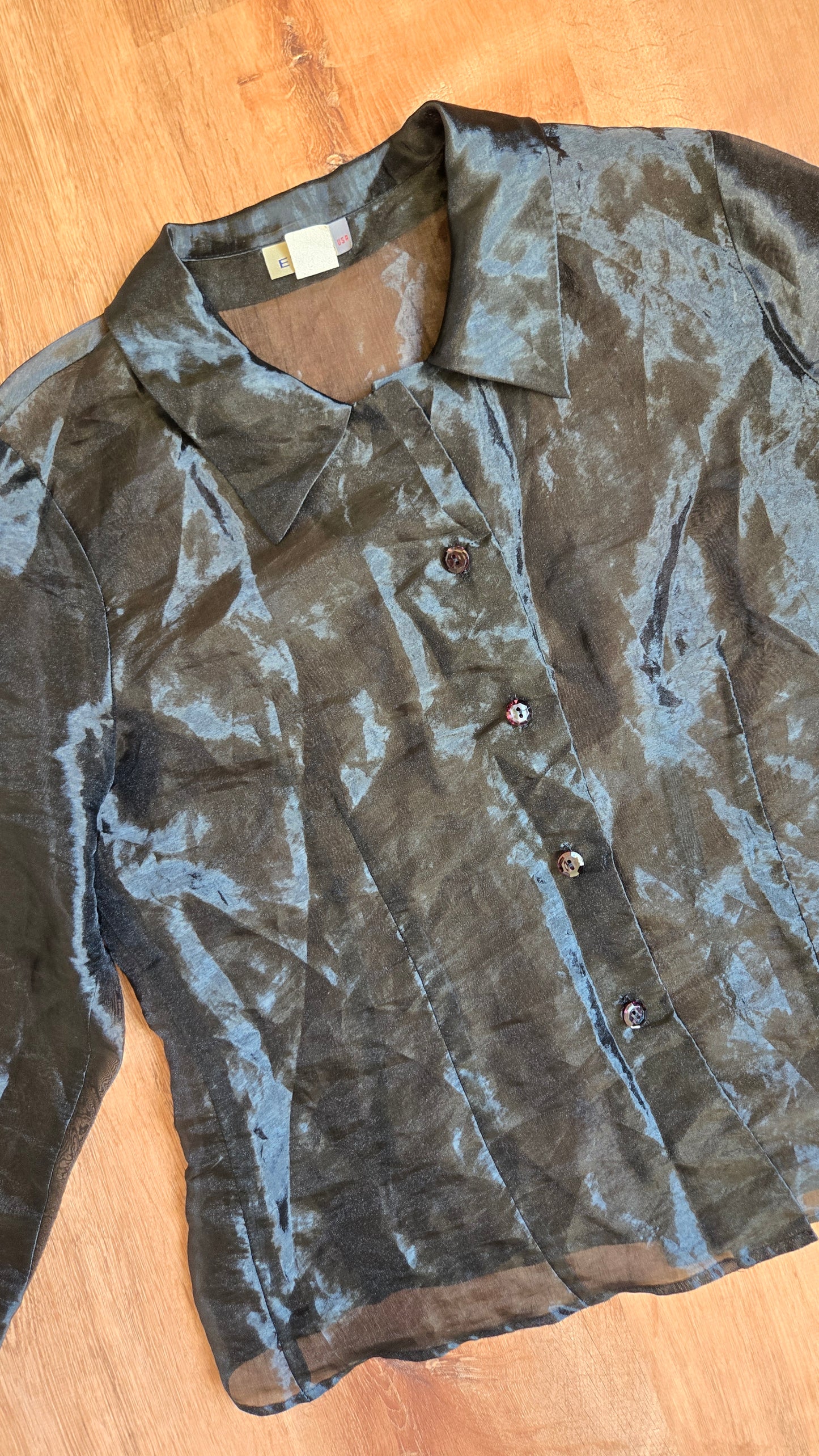 Black sheer sheen blouse