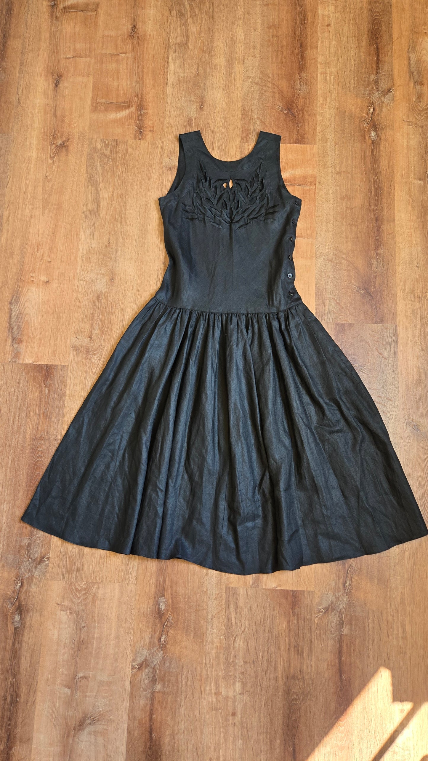 Ann Tijan for Kenar linen cutwork drop waist dress
