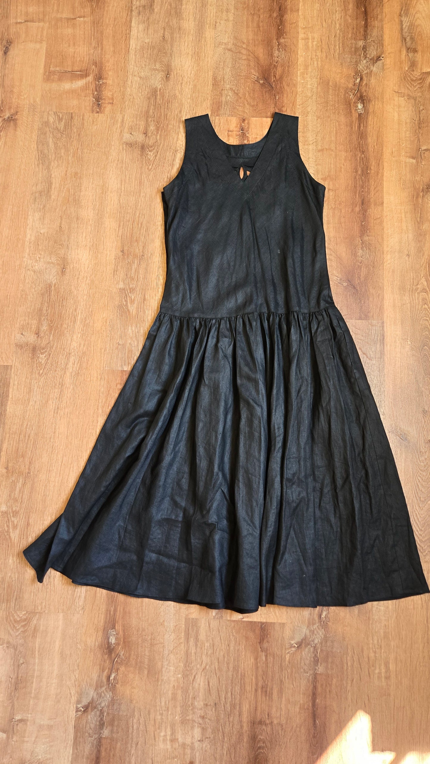 Ann Tijan for Kenar linen cutwork drop waist dress