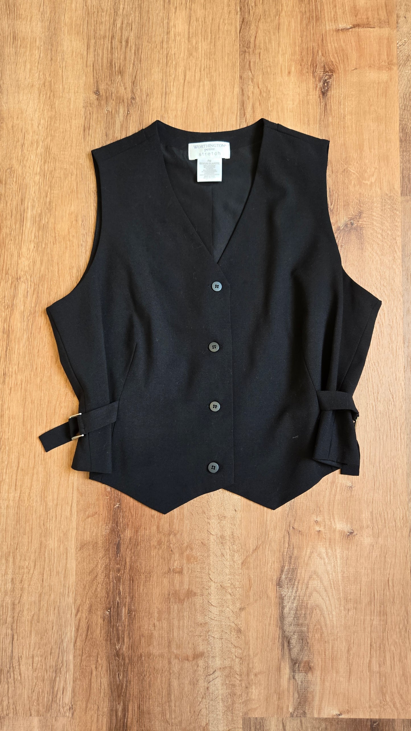 Adjustable waist black vest