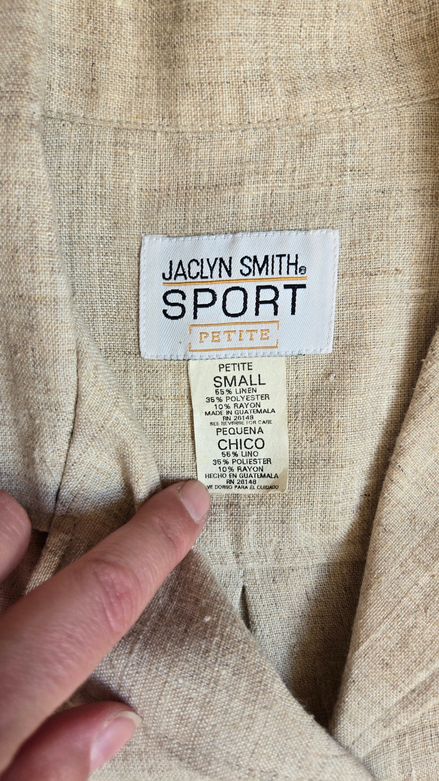Oatmeal linen blend crop top & pant set