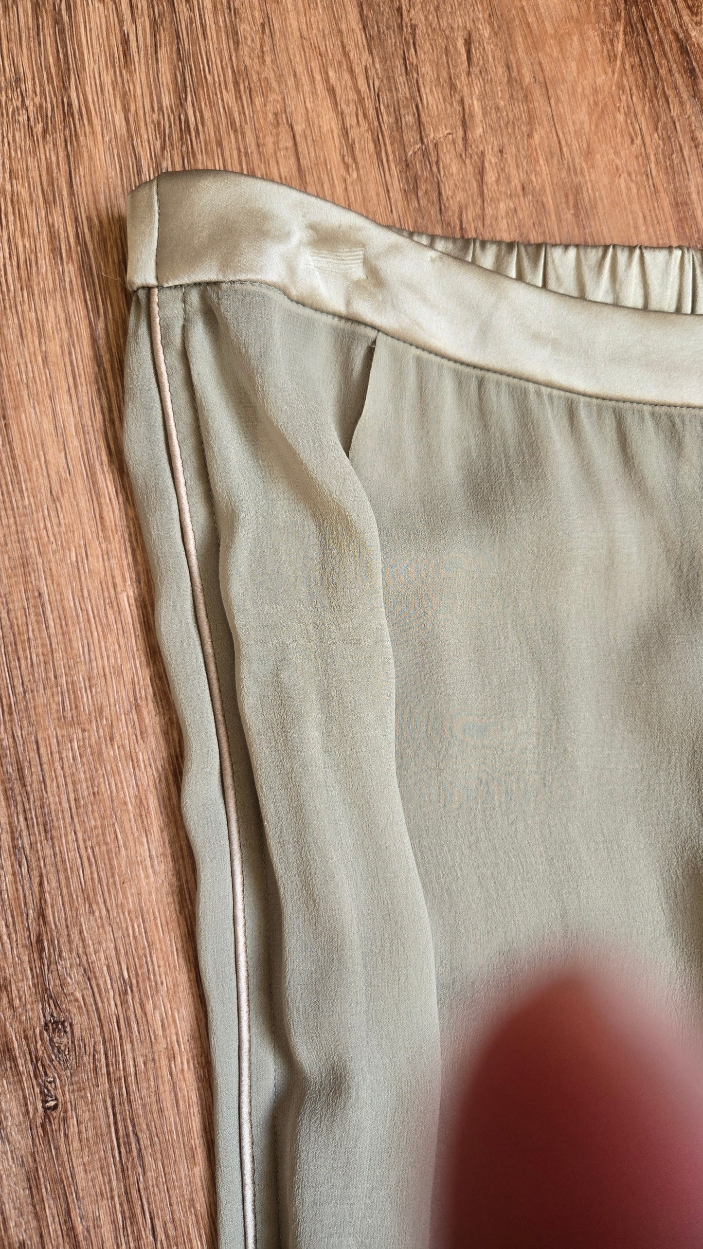 Donna Karan sheer silk taupe pants