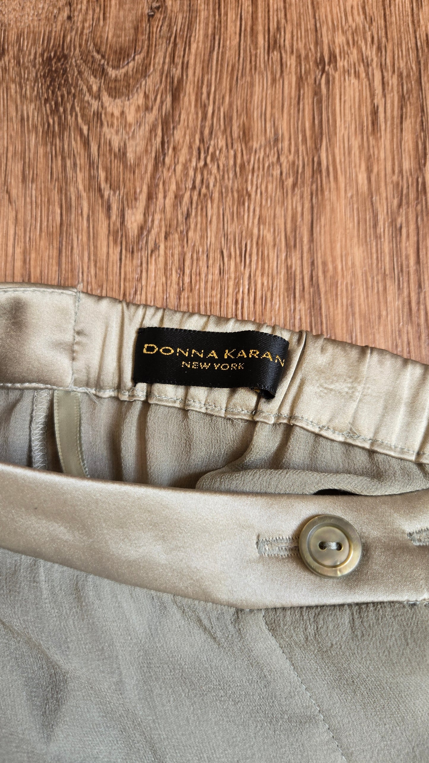 Donna Karan sheer silk taupe pants