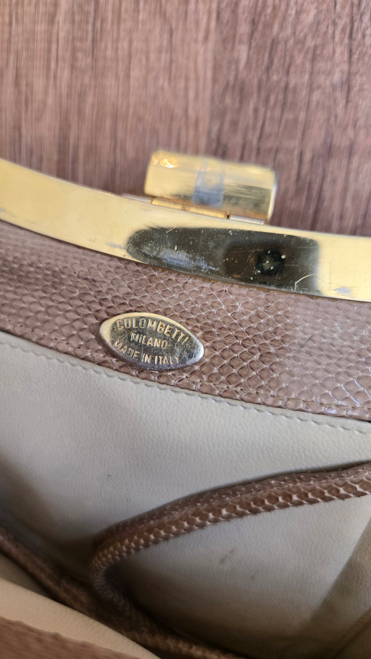 Colombetti tan snake clutch