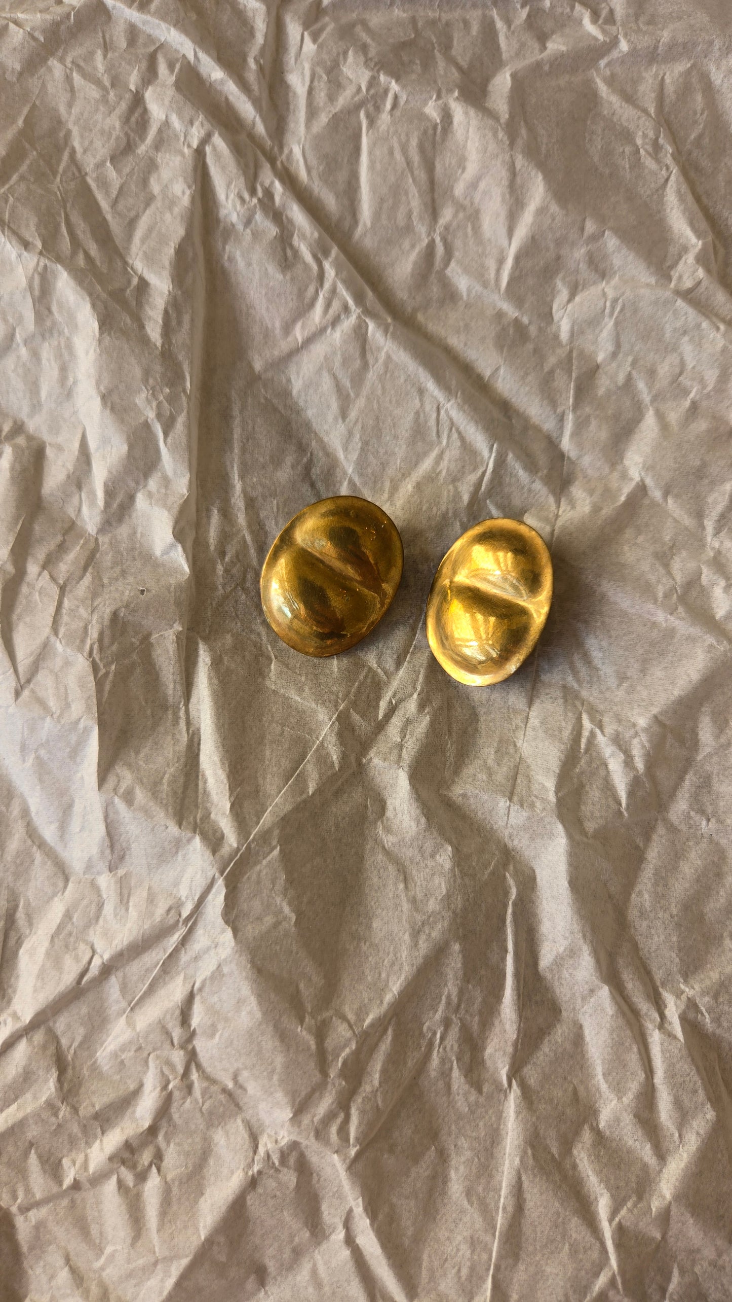 Brass oval posts earrings
