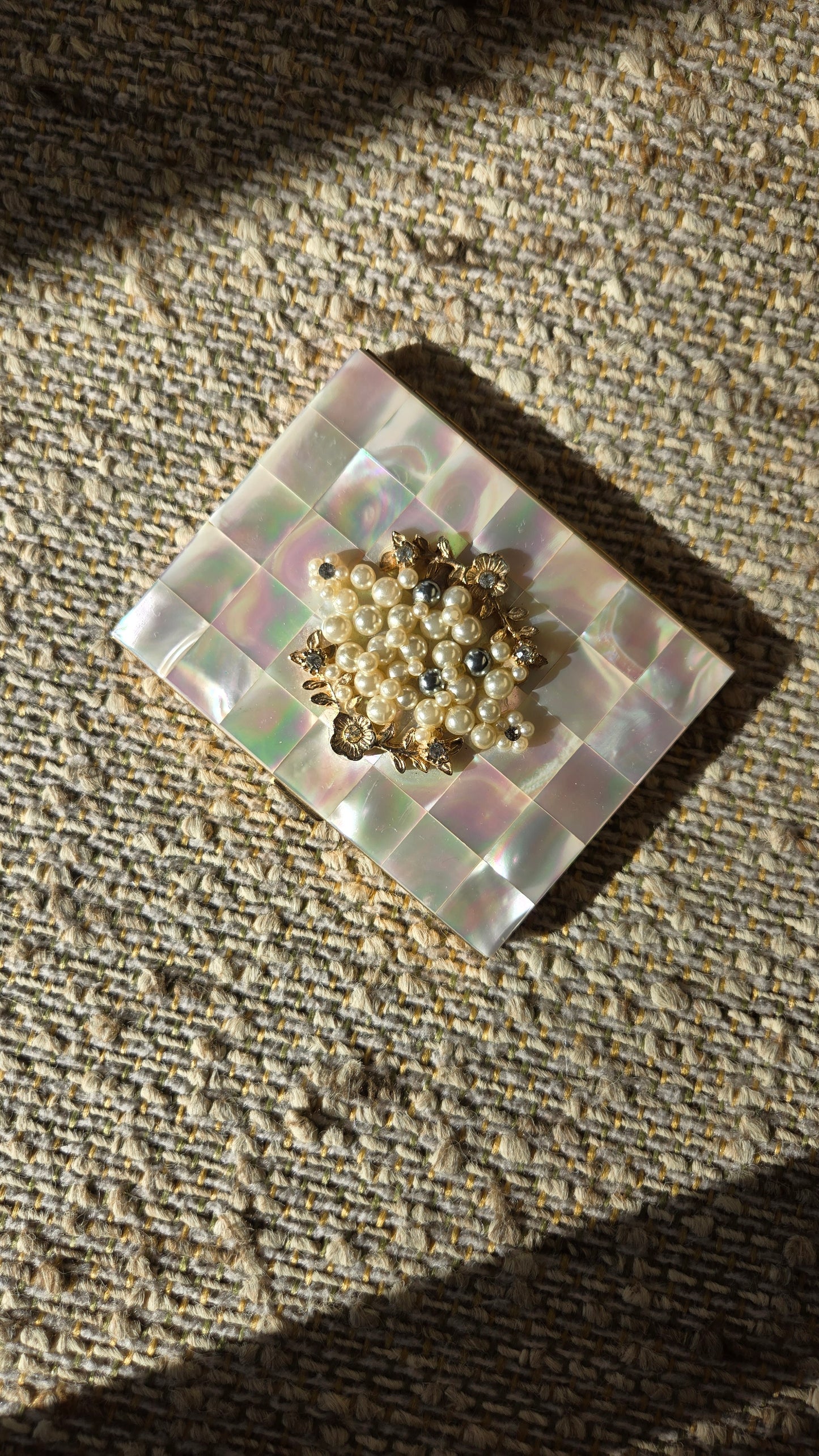 Mother of pearl & pearl cigarette/card case
