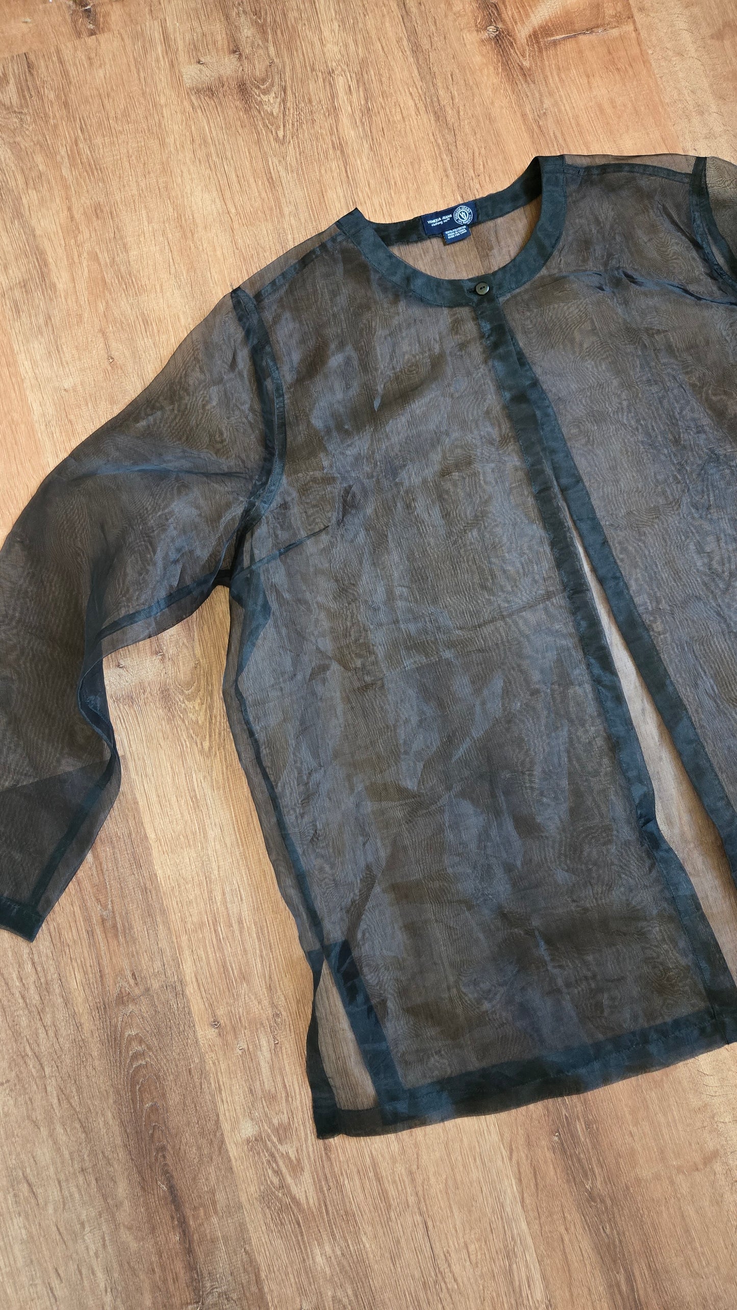 Venezia black sheer jacket top