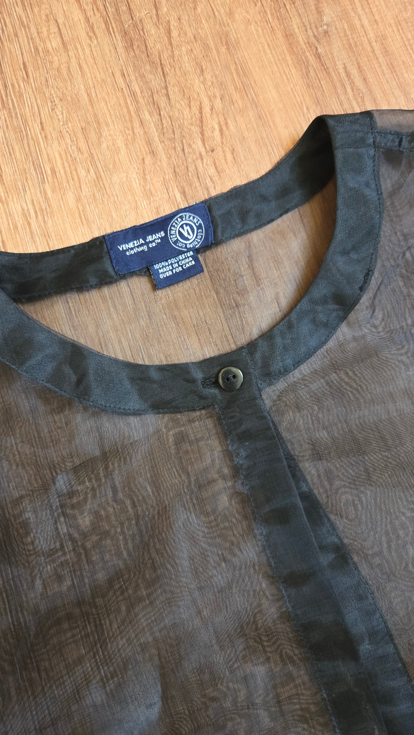 Venezia black sheer jacket top