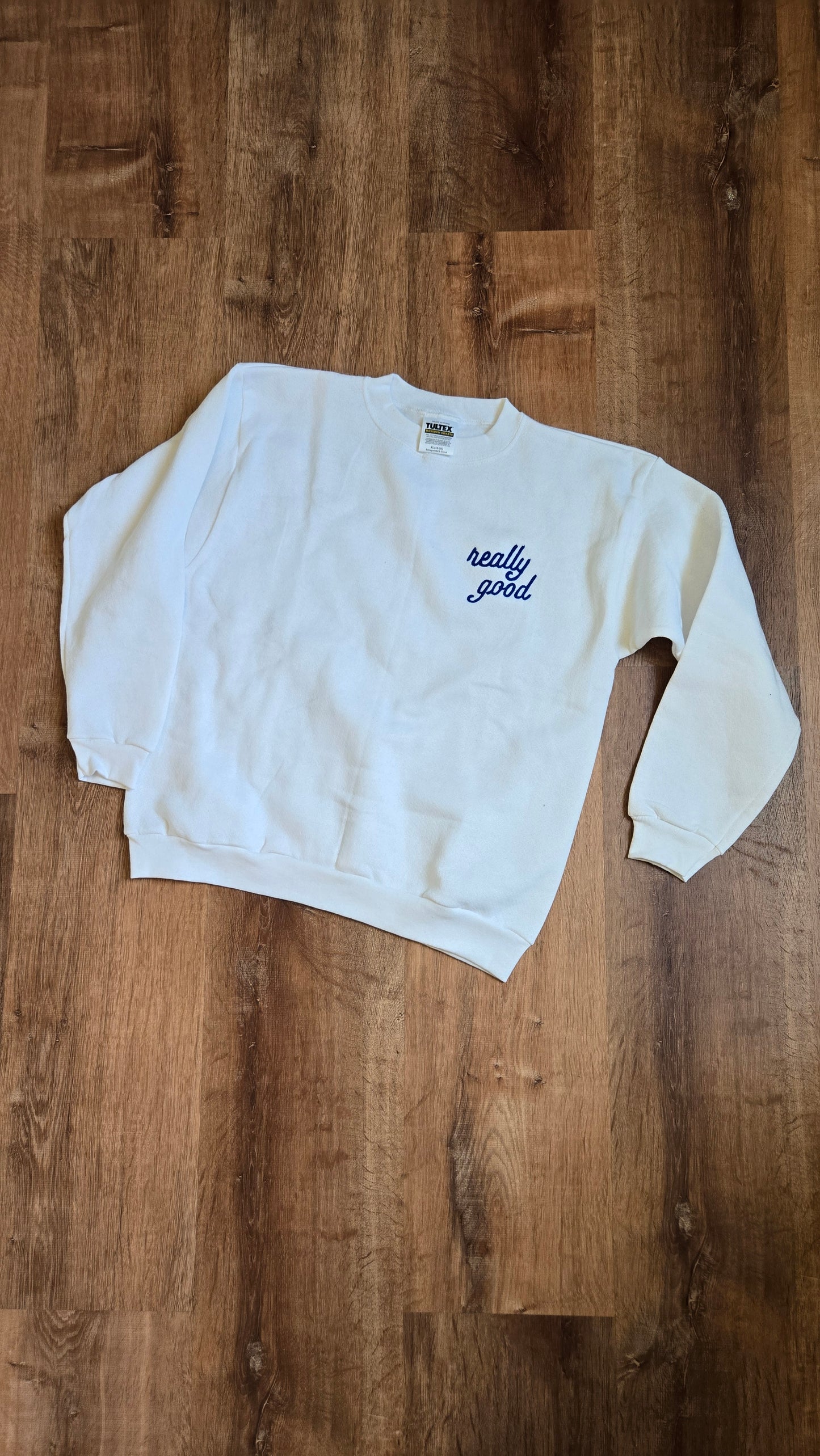 Really Good sweatshirt - white & navy