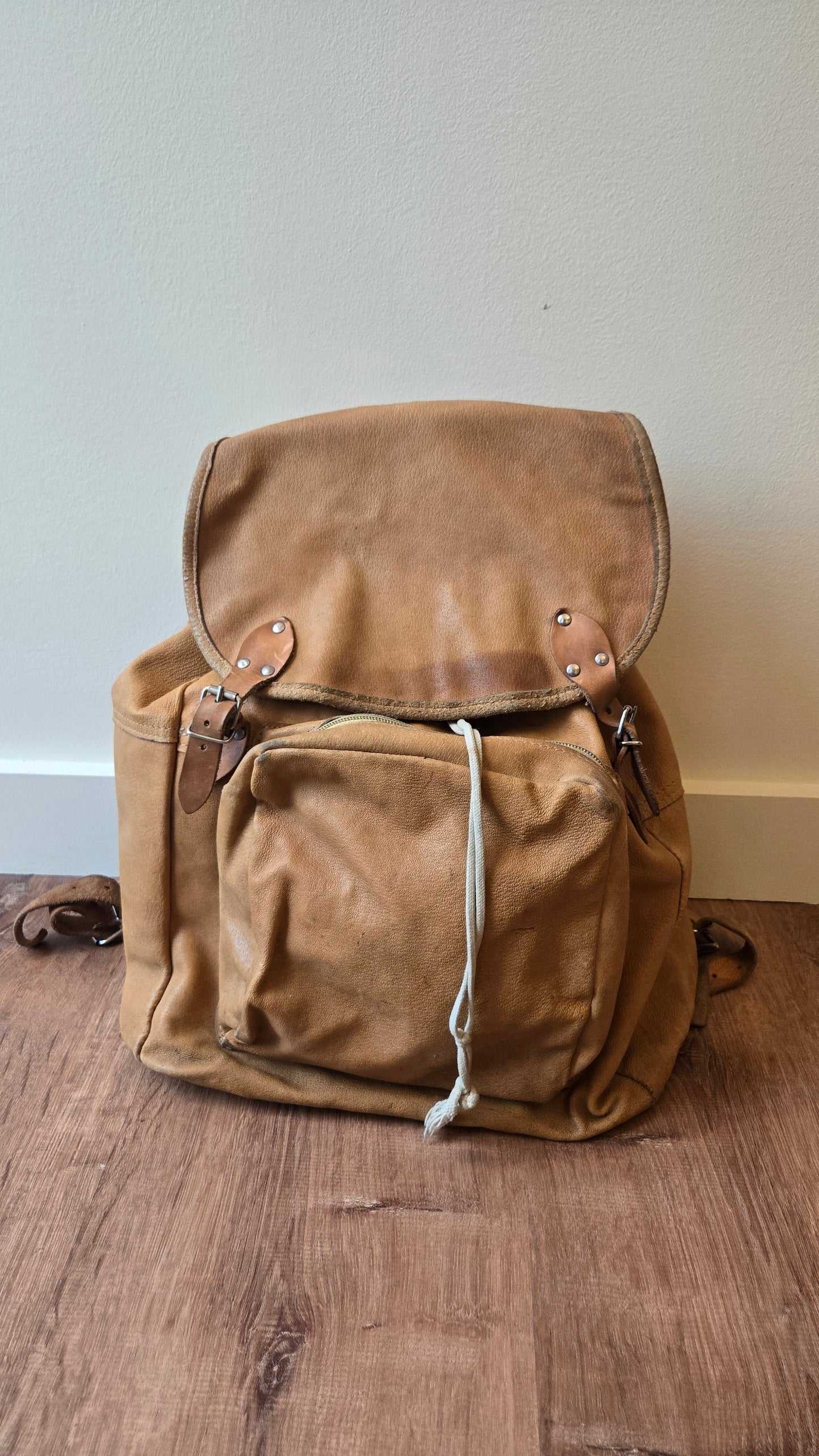 Czech light leather backpack