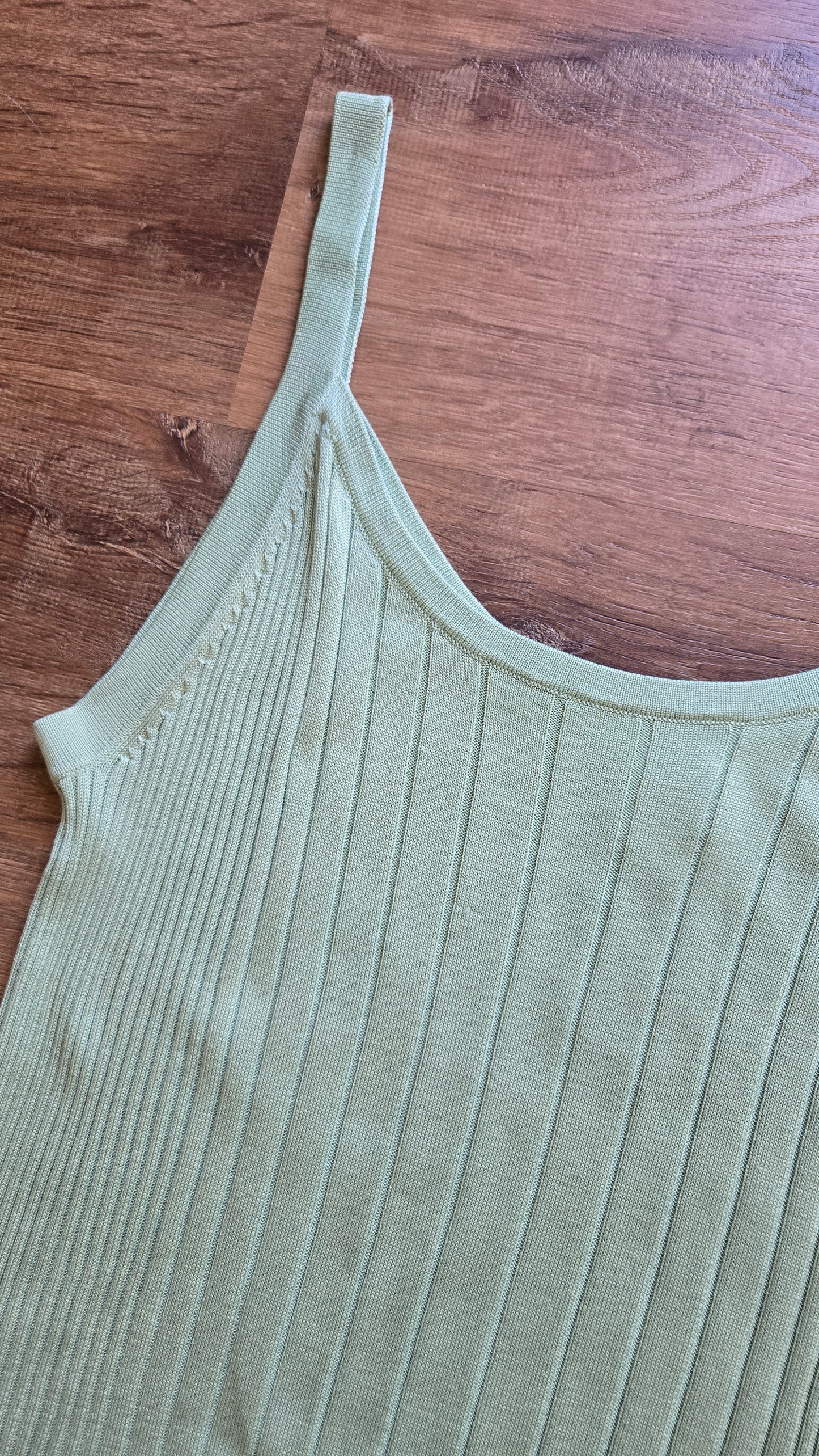 Ann Taylor silk mint ribbed tank