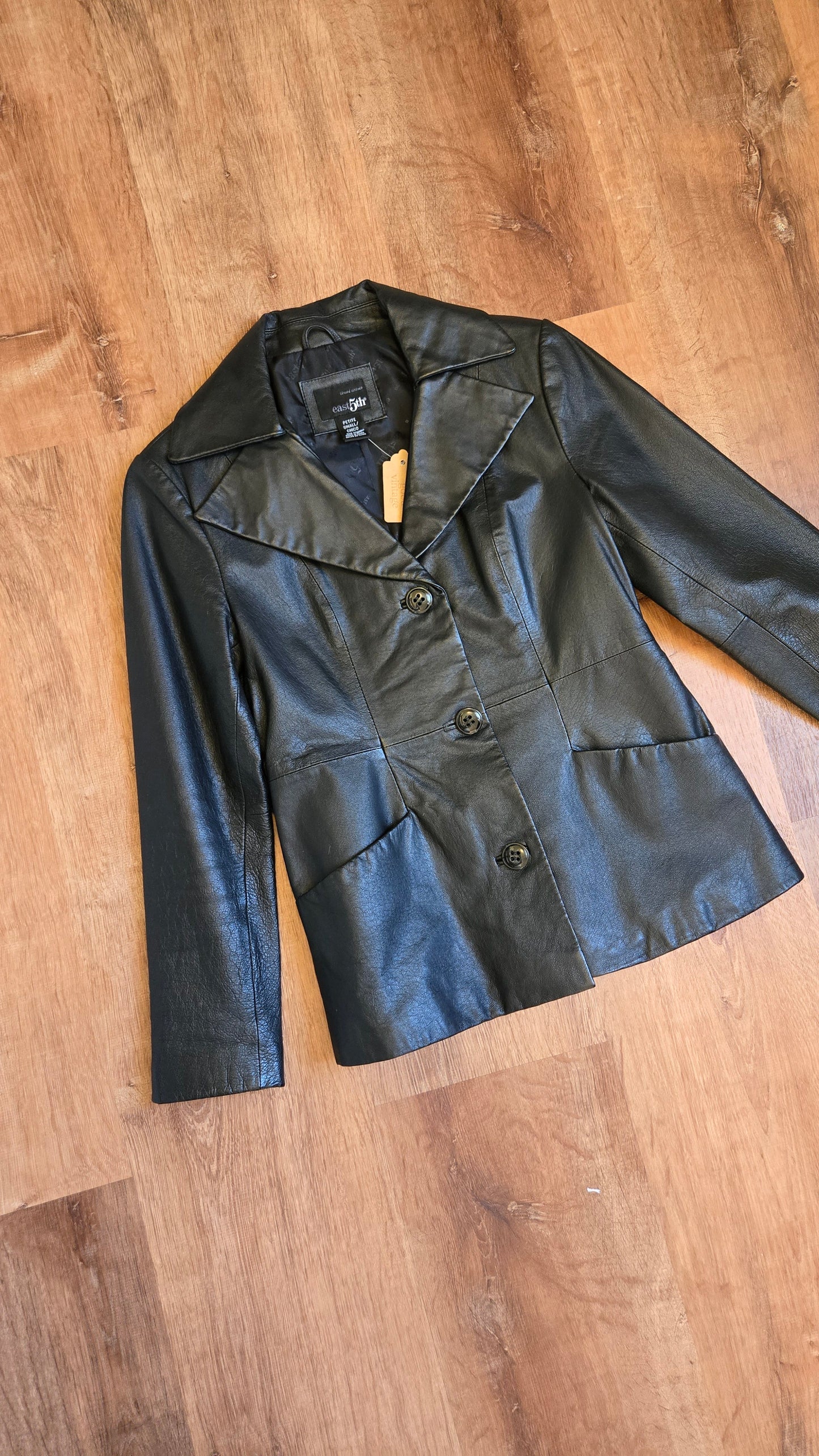 East 5th black leather jacket