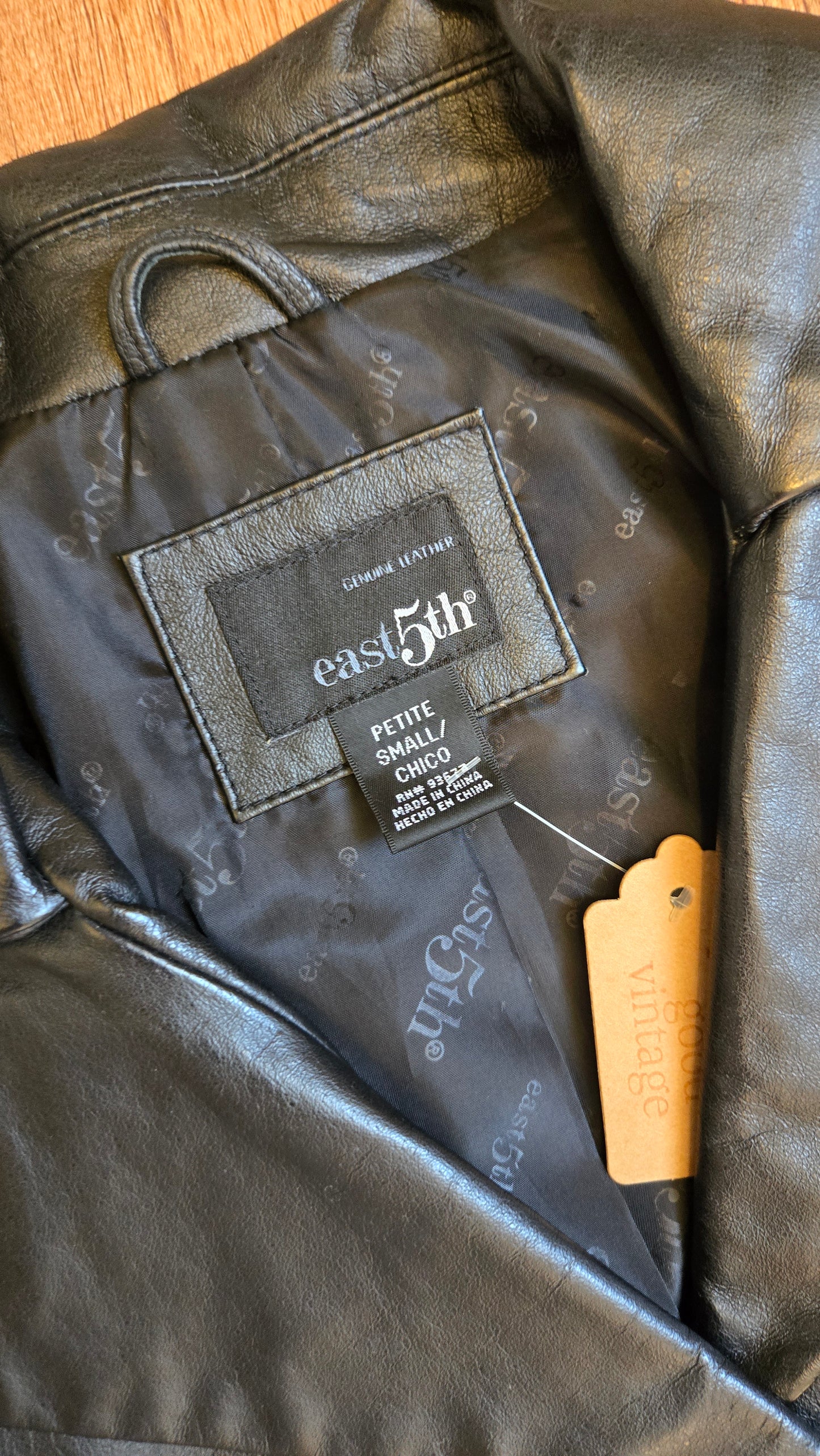 East 5th black leather jacket