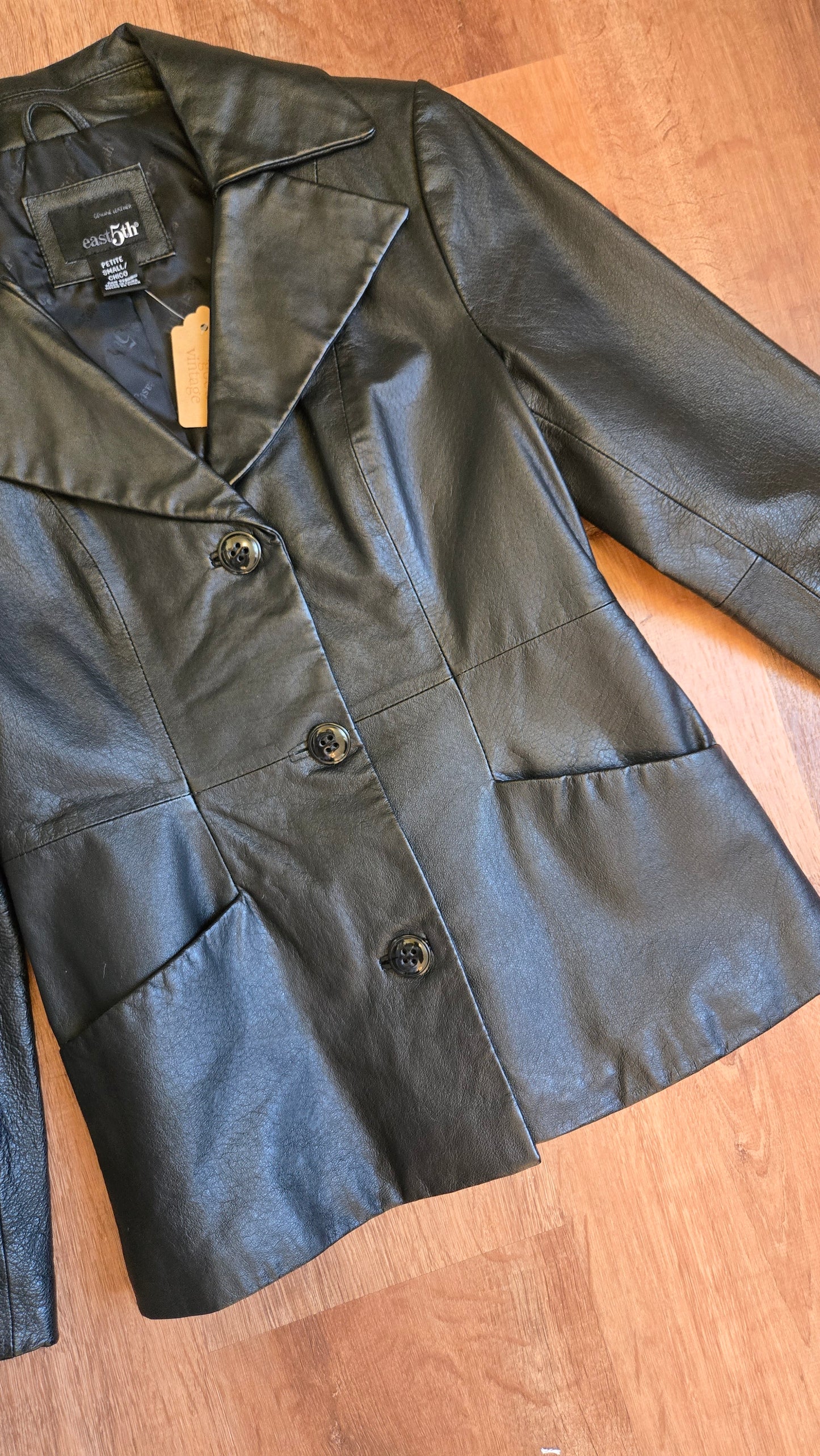 East 5th black leather jacket