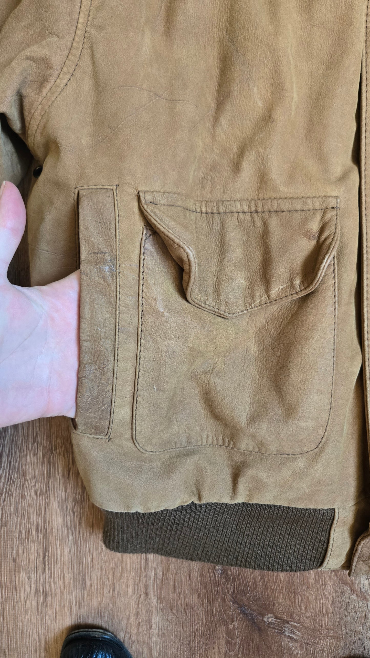 Greg bell leather map bomber