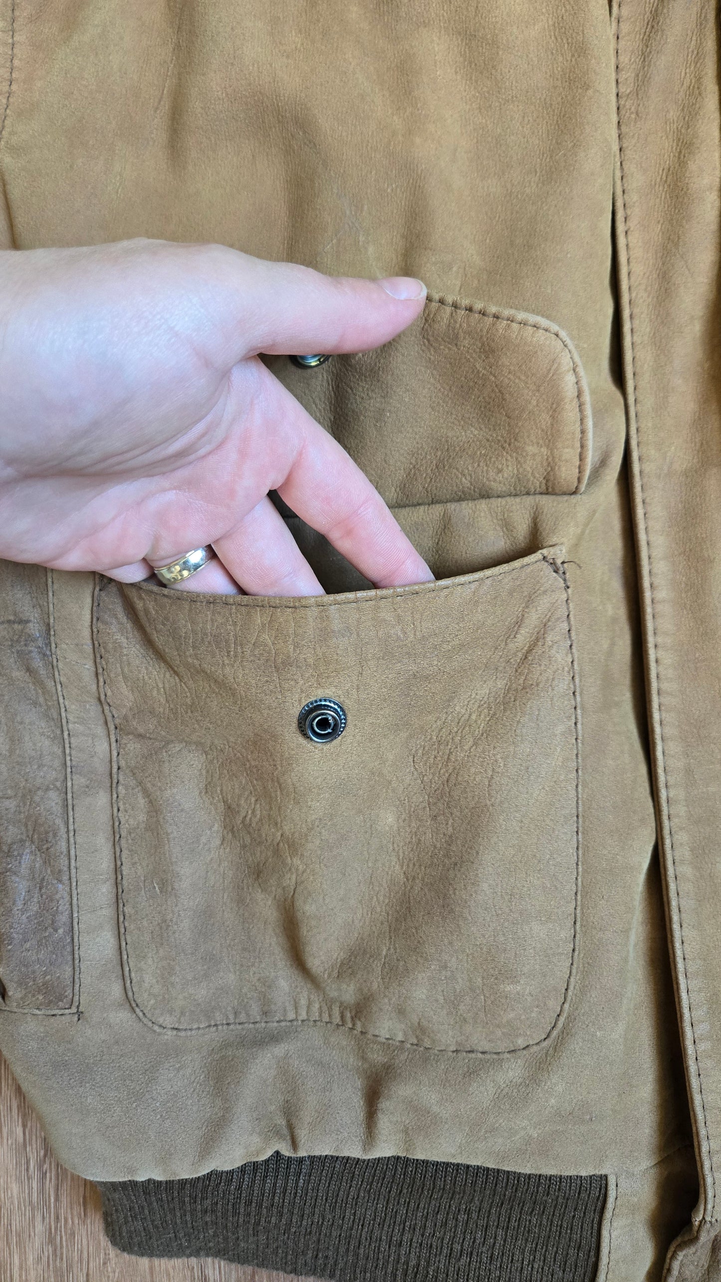 Greg bell leather map bomber