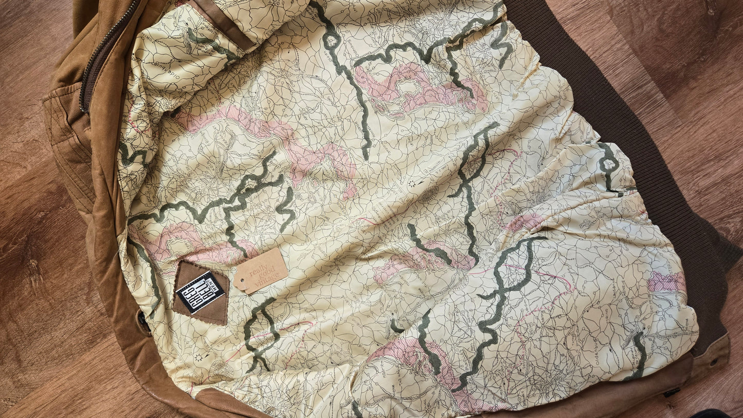 Greg bell leather map bomber
