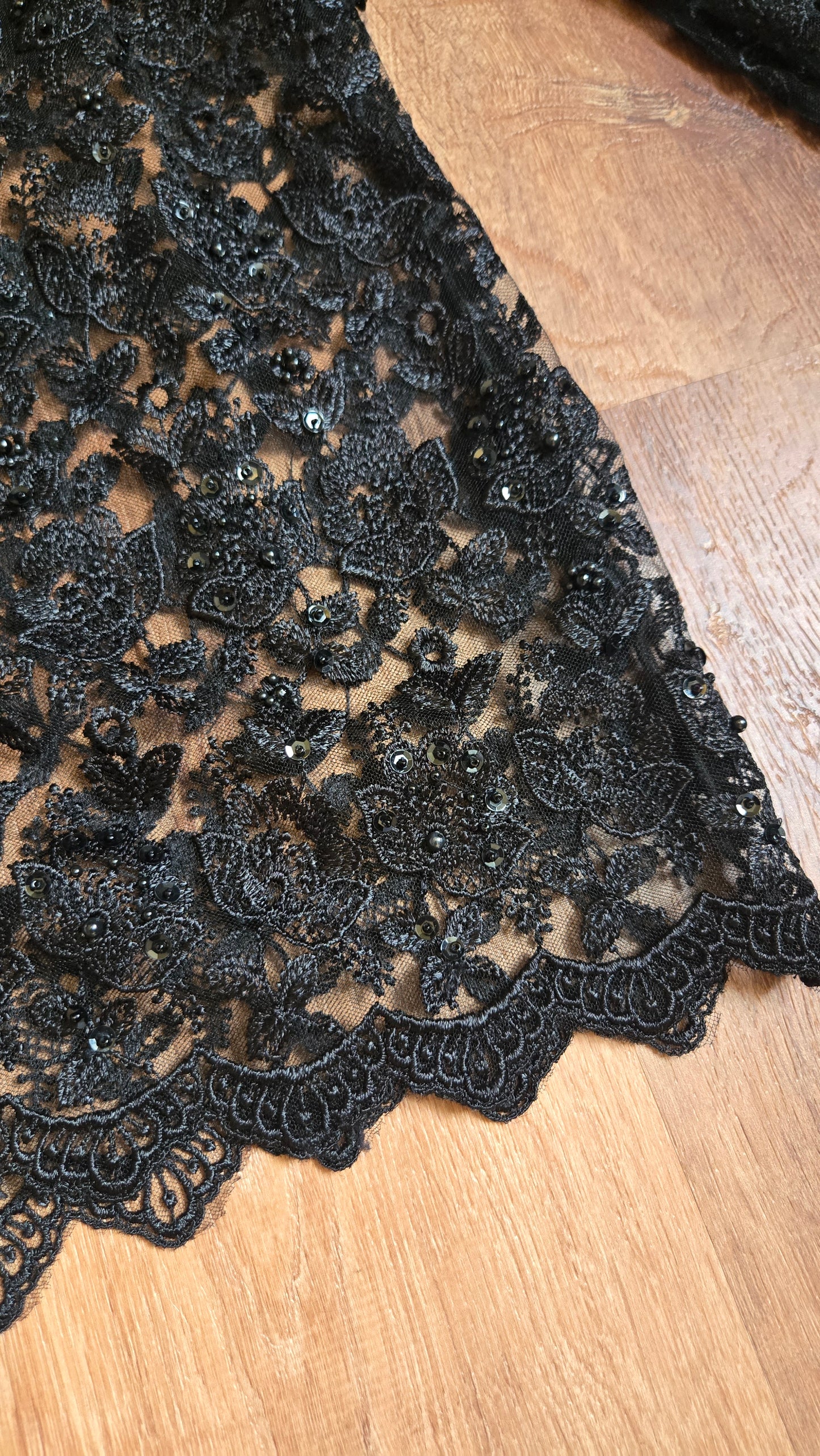Passports black lace shacket